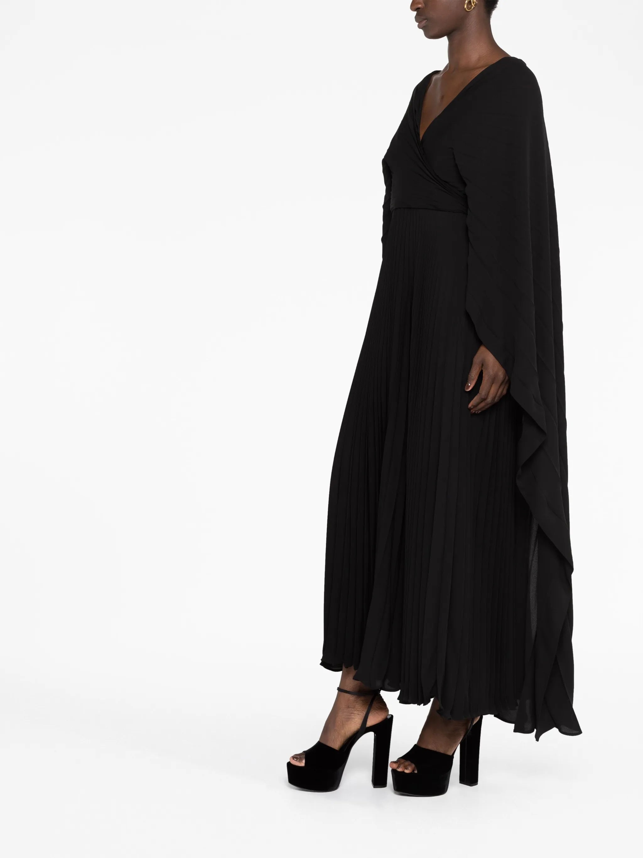 pleated silk-georgette gown