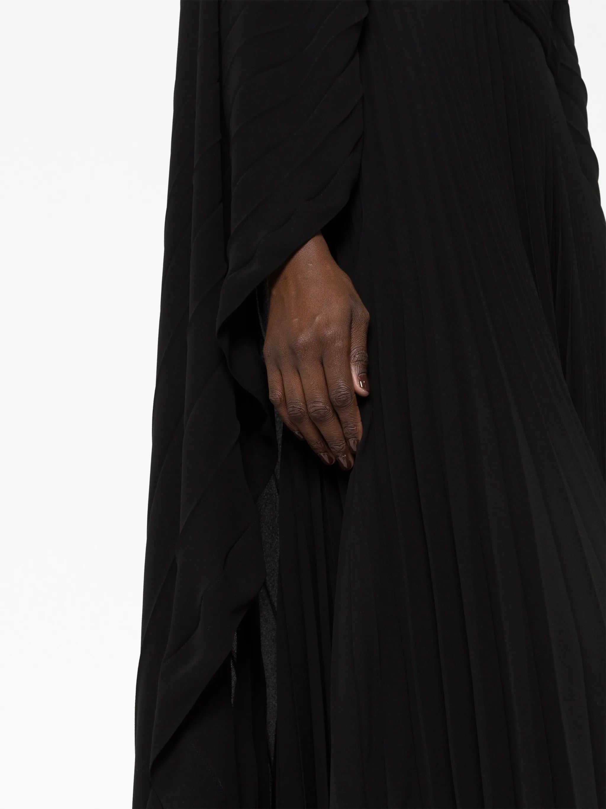 pleated silk-georgette gown