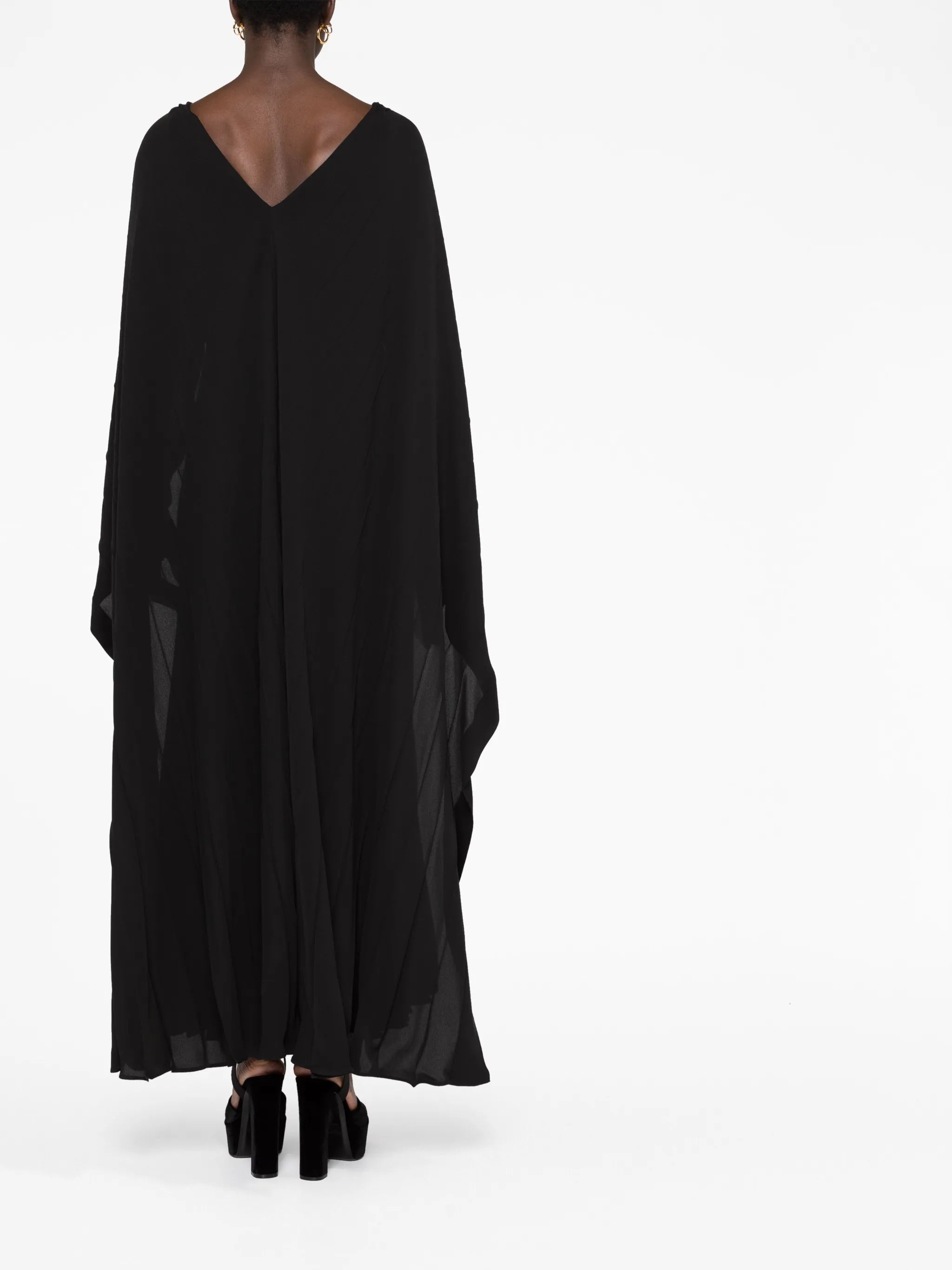 pleated silk-georgette gown