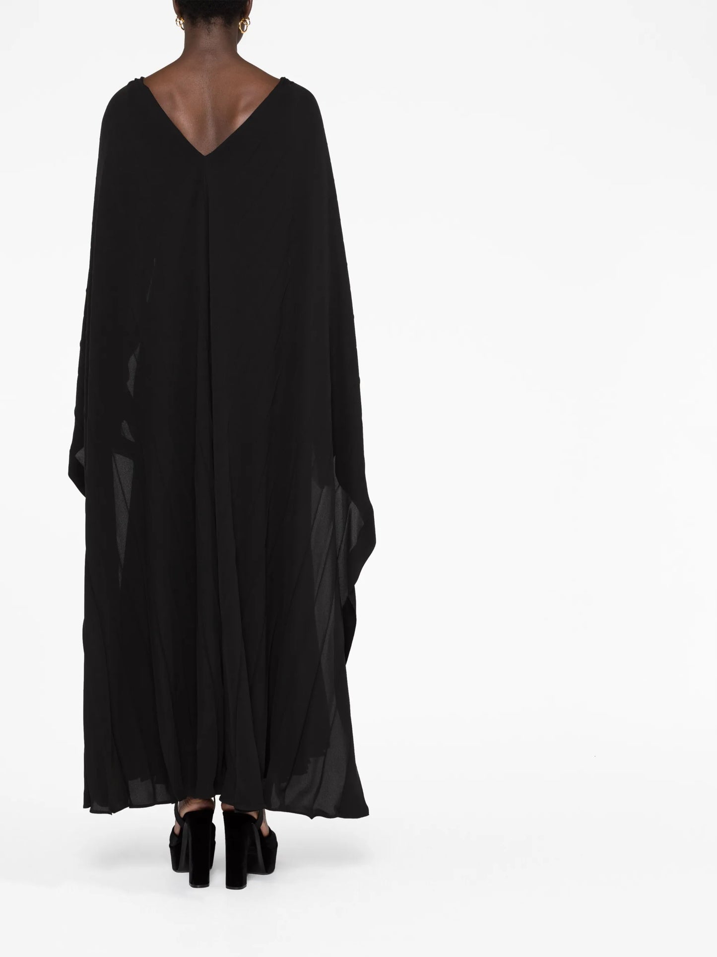 pleated silk-georgette gown