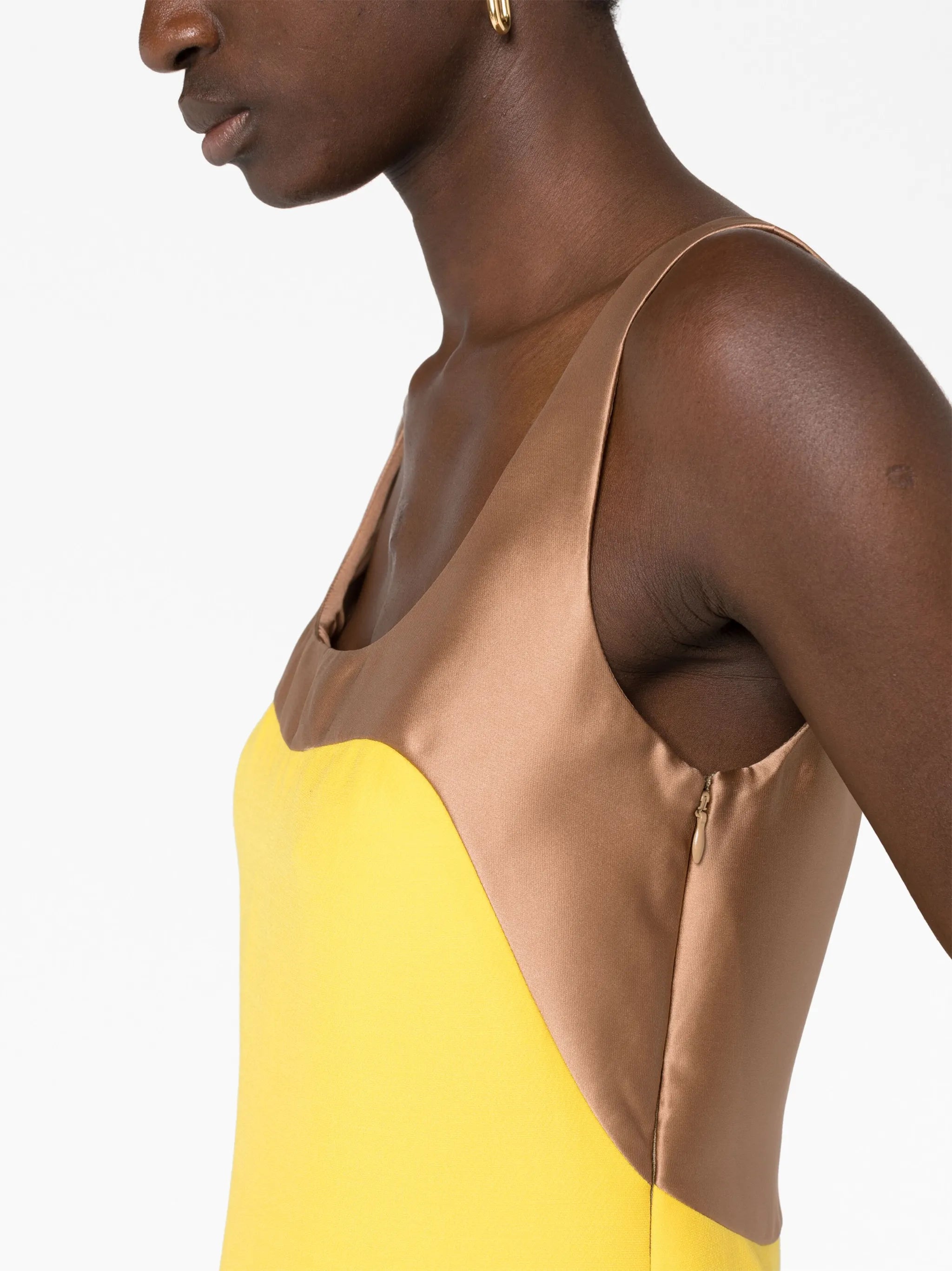 colour-block sleeveless minidress