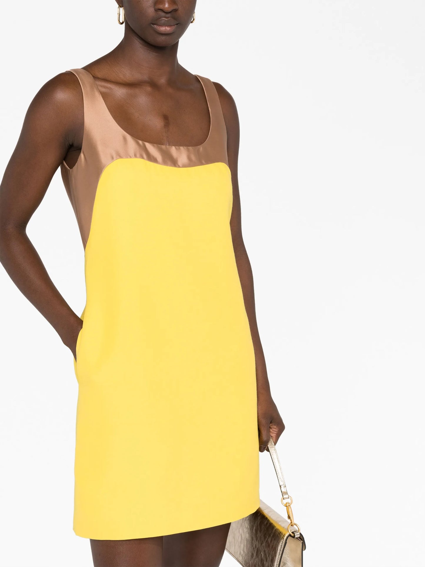 colour-block sleeveless minidress