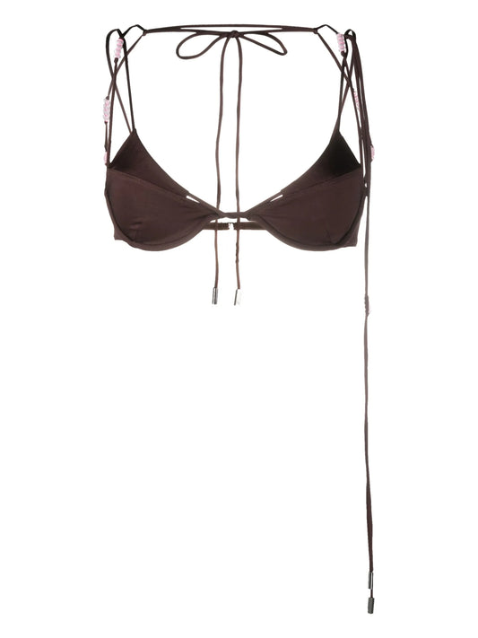 Barco bead-embellished bikini top