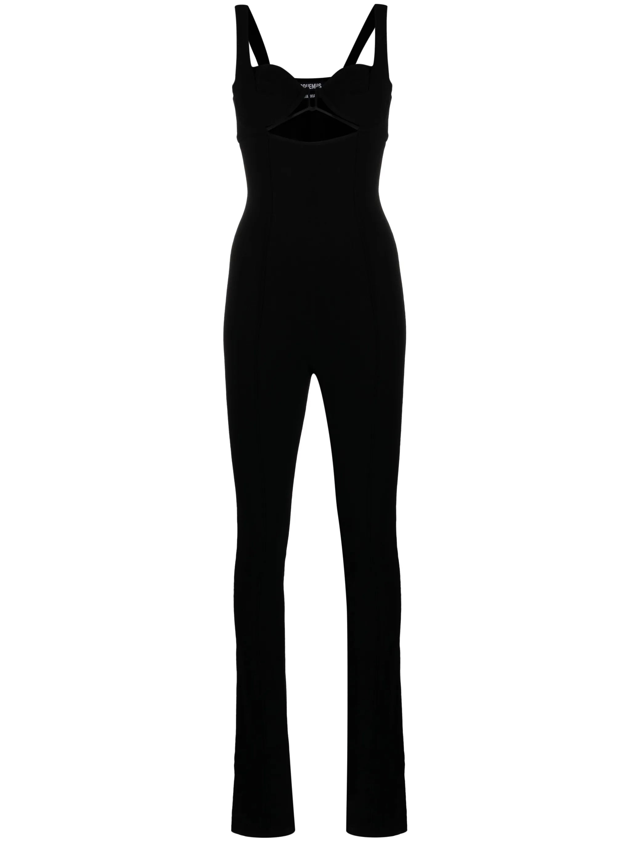 sweetheart-neck sleeveless jumpsuit