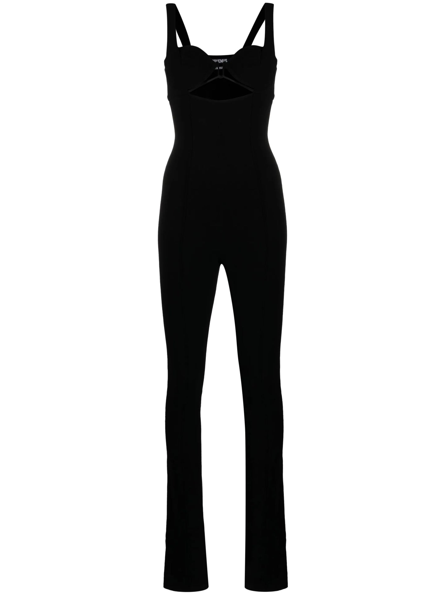 sweetheart-neck sleeveless jumpsuit