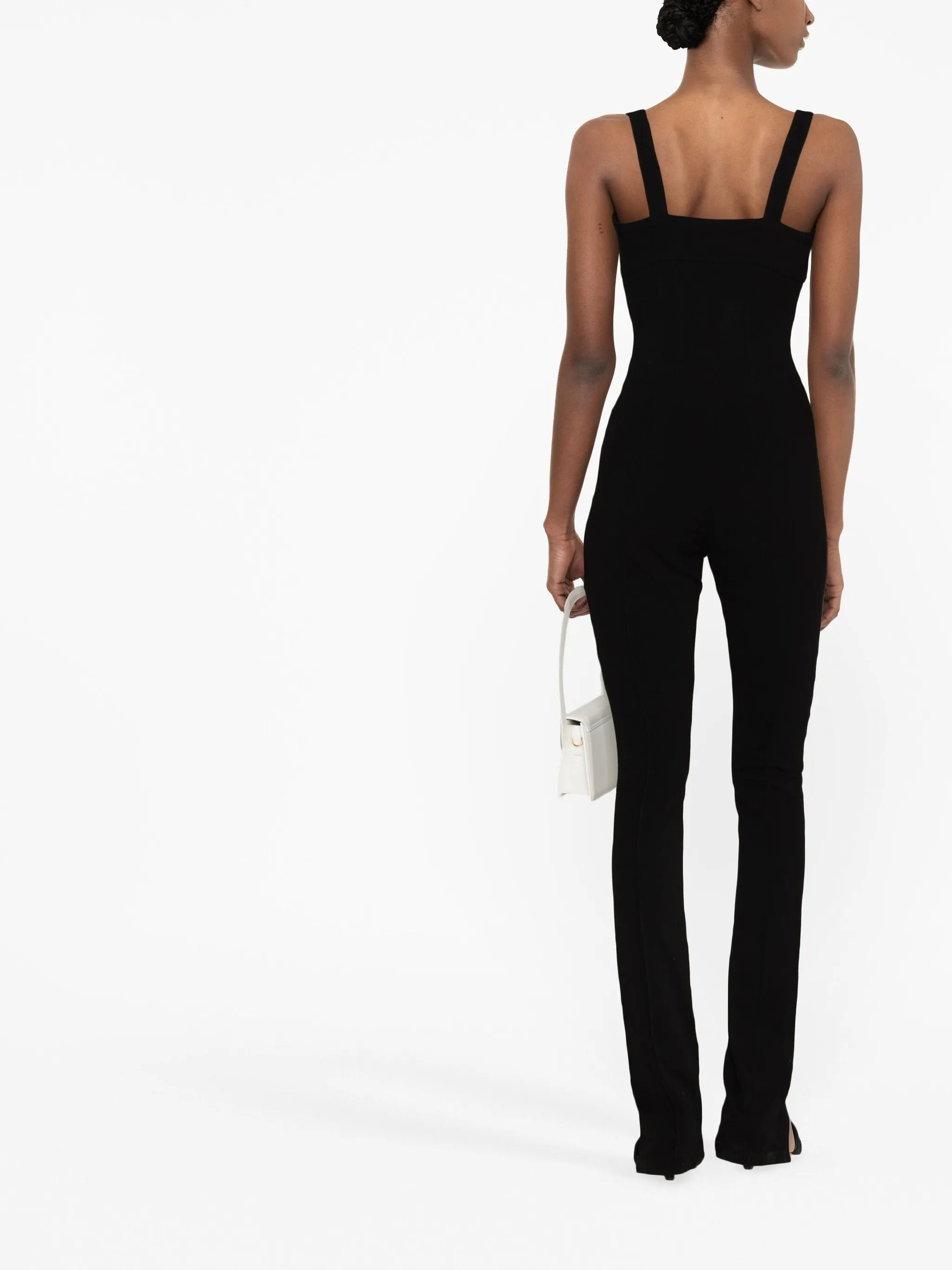 sweetheart-neck sleeveless jumpsuit