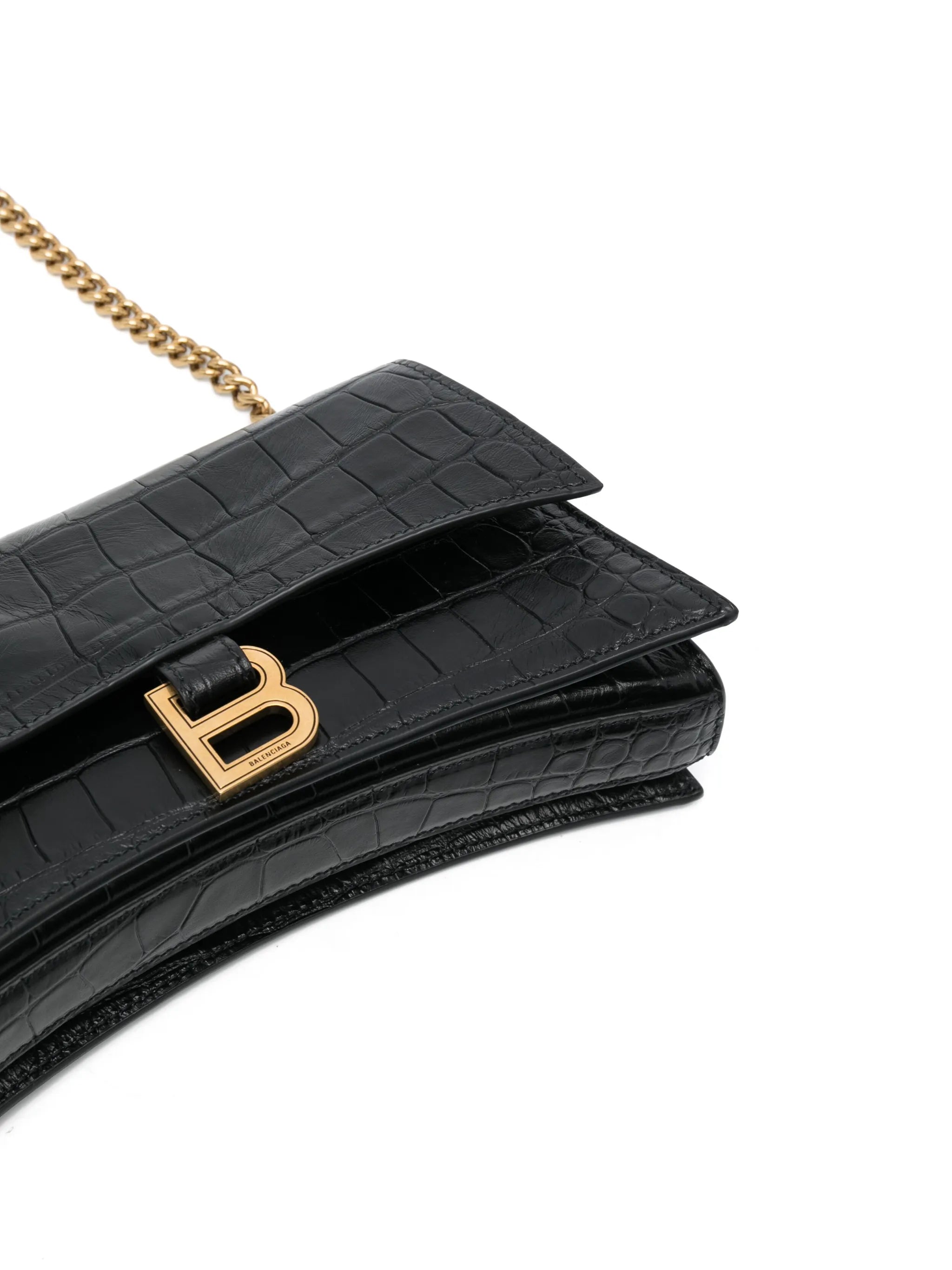 Crush crocodile-embossed shoulder bag