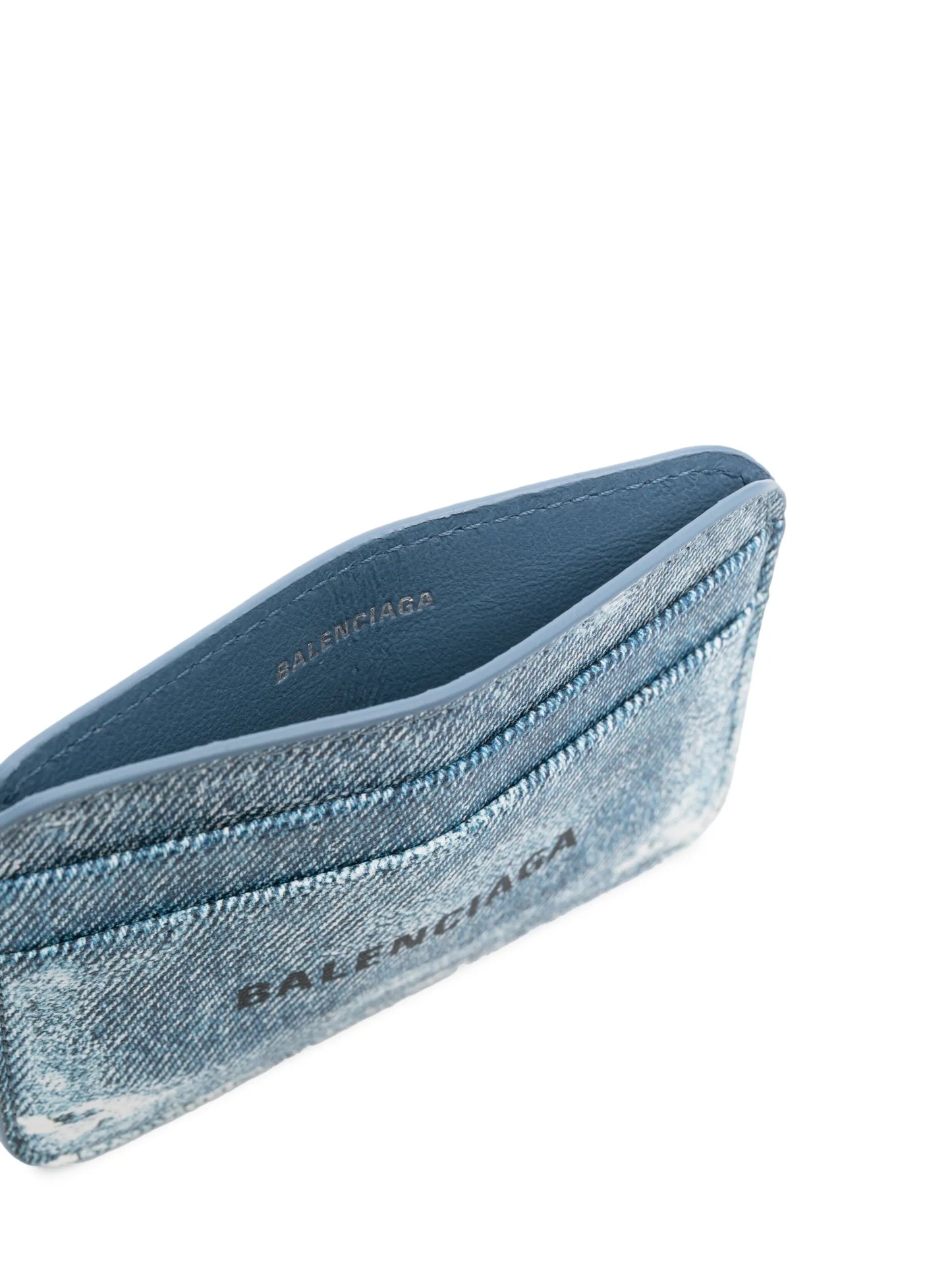 logo-lettering leather cardholder