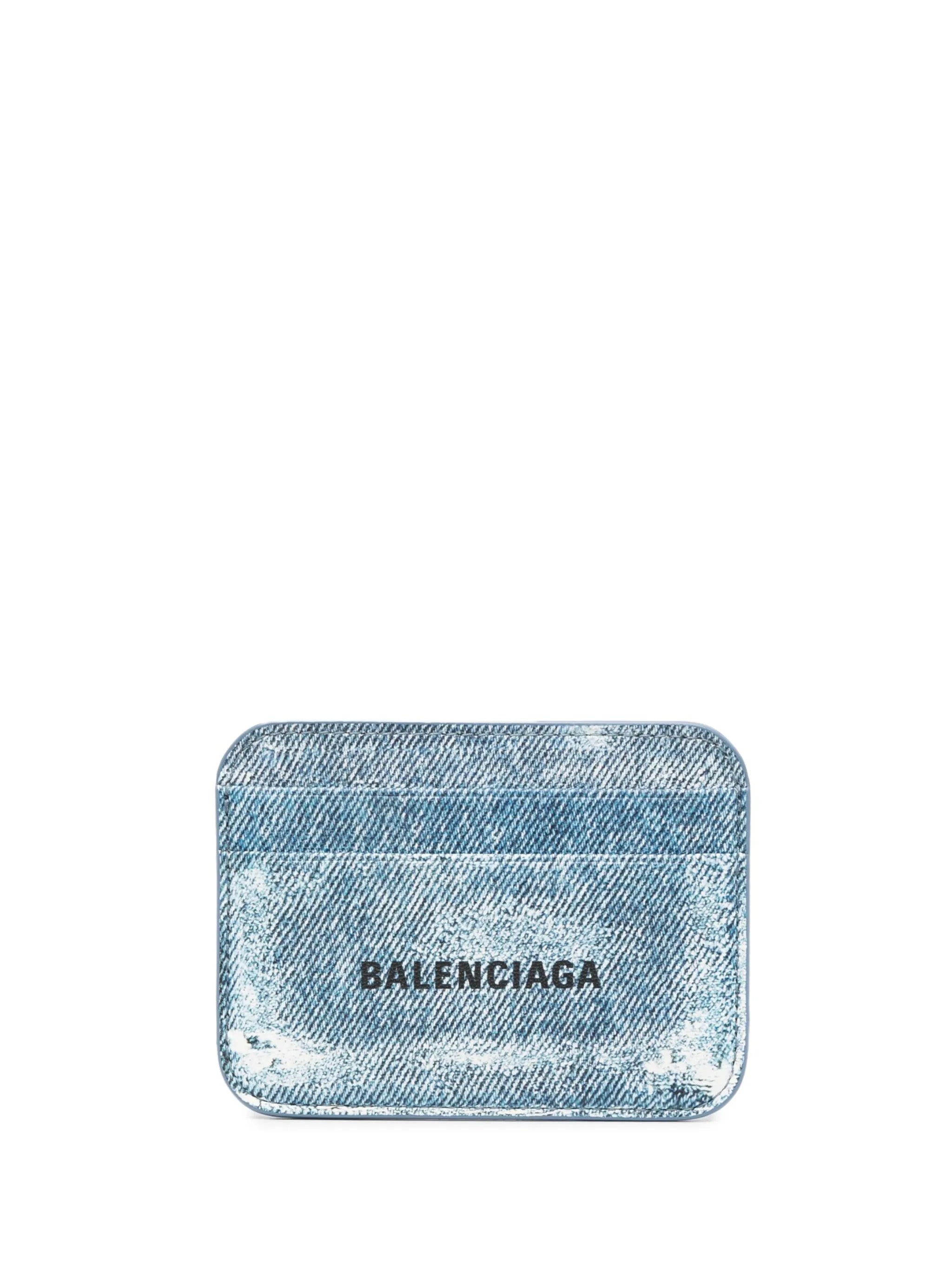 logo-lettering leather cardholder