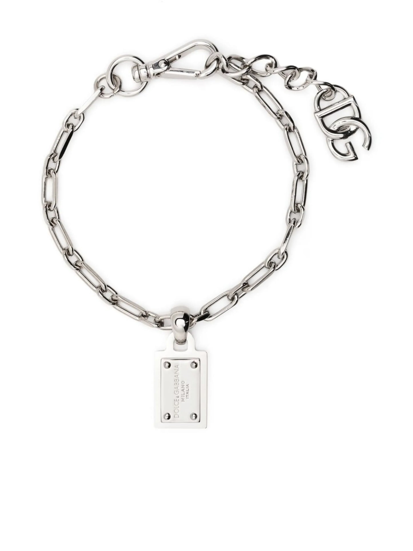 logo-tag chain-link bracelet
