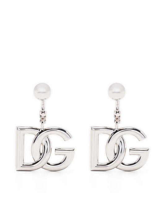 KIM DOLCE&GABBANA interlocking logo drop earrings