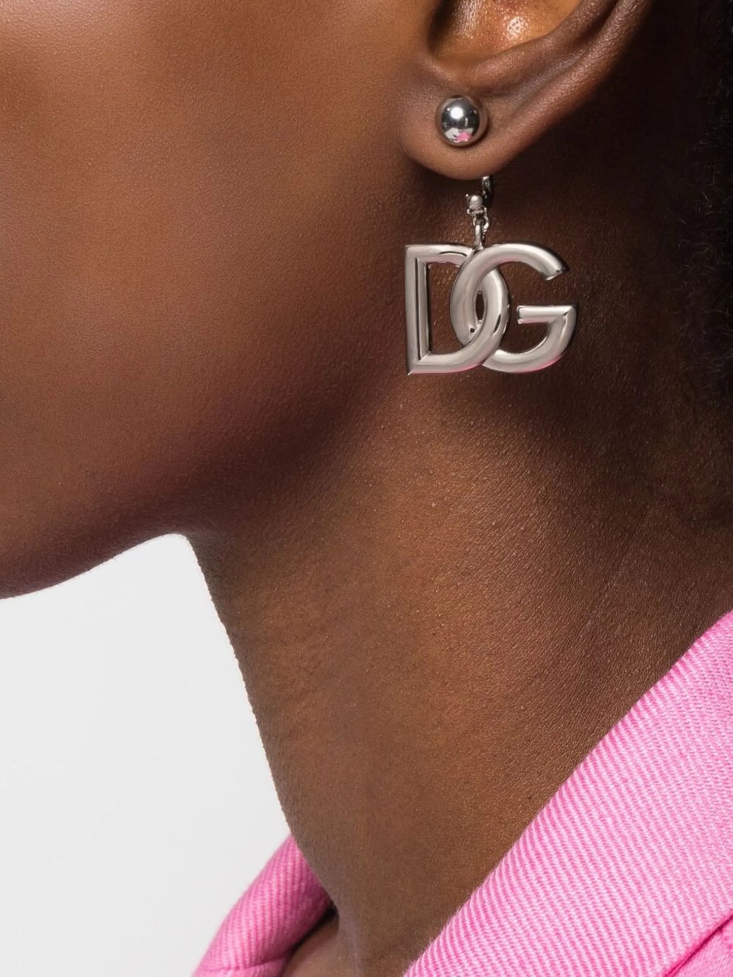 KIM DOLCE&GABBANA interlocking logo drop earrings