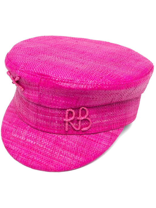 embroidered-logo baker boy hat