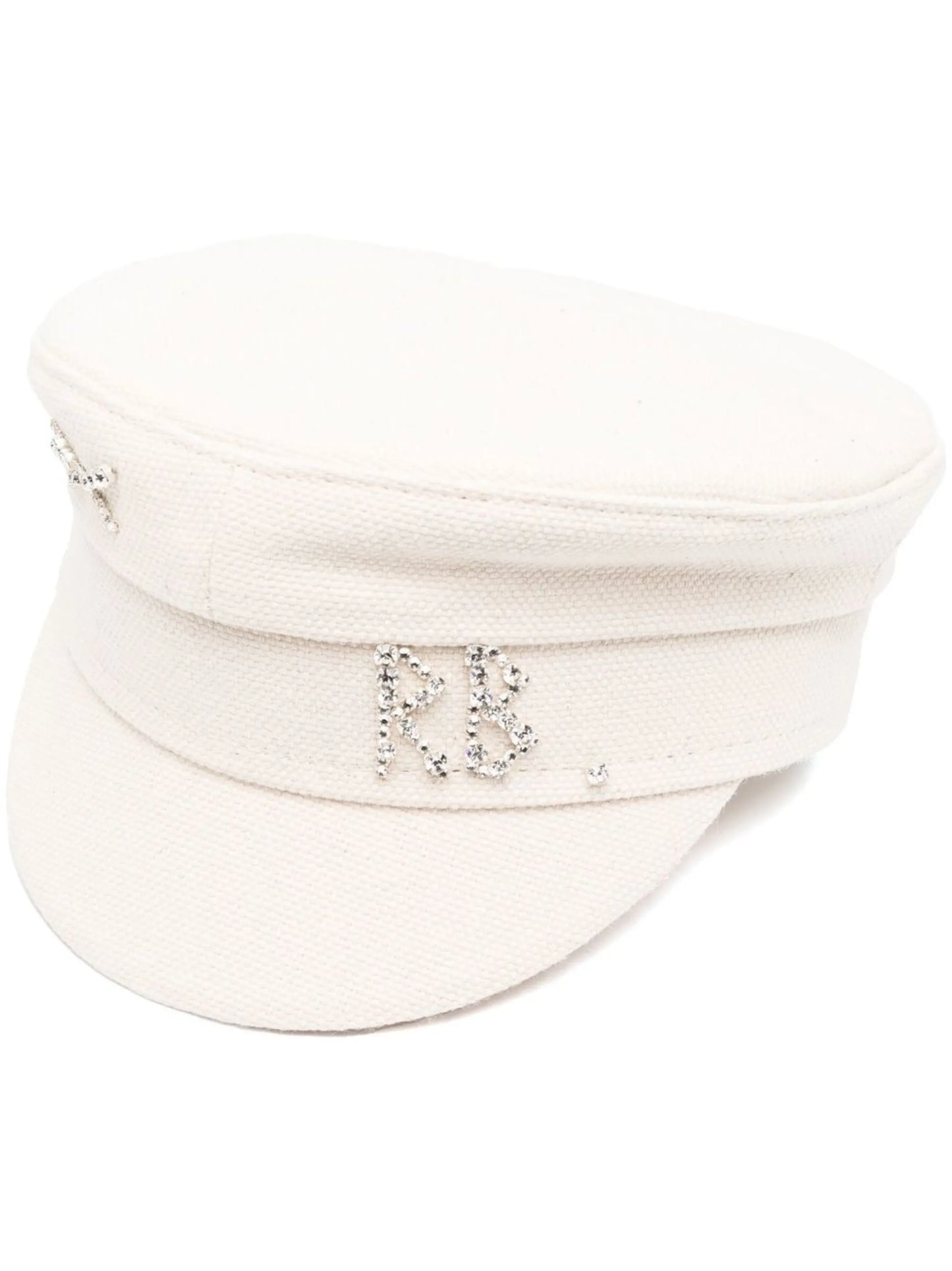 crystal-embellished logo baker boy hat