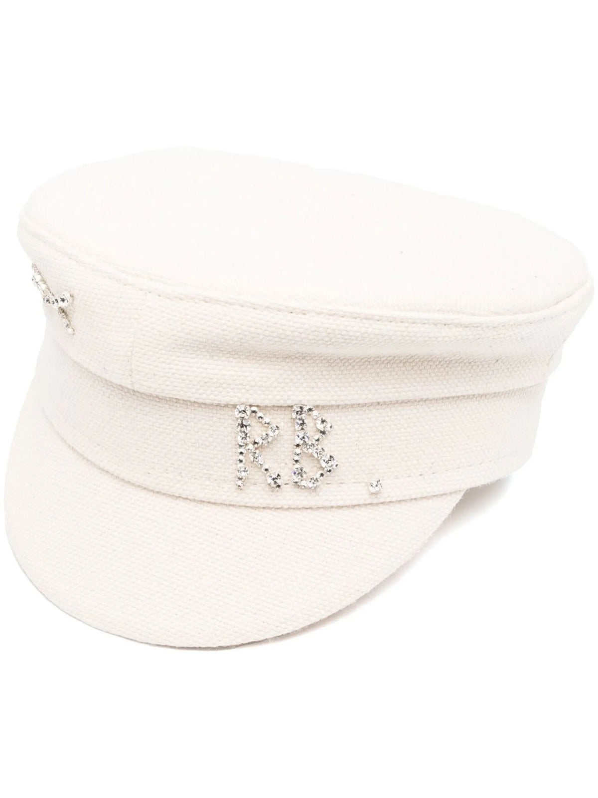crystal-embellished logo baker boy hat
