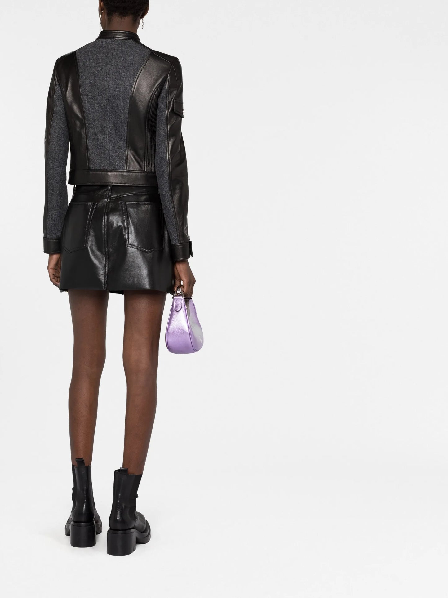panelled biker jacket