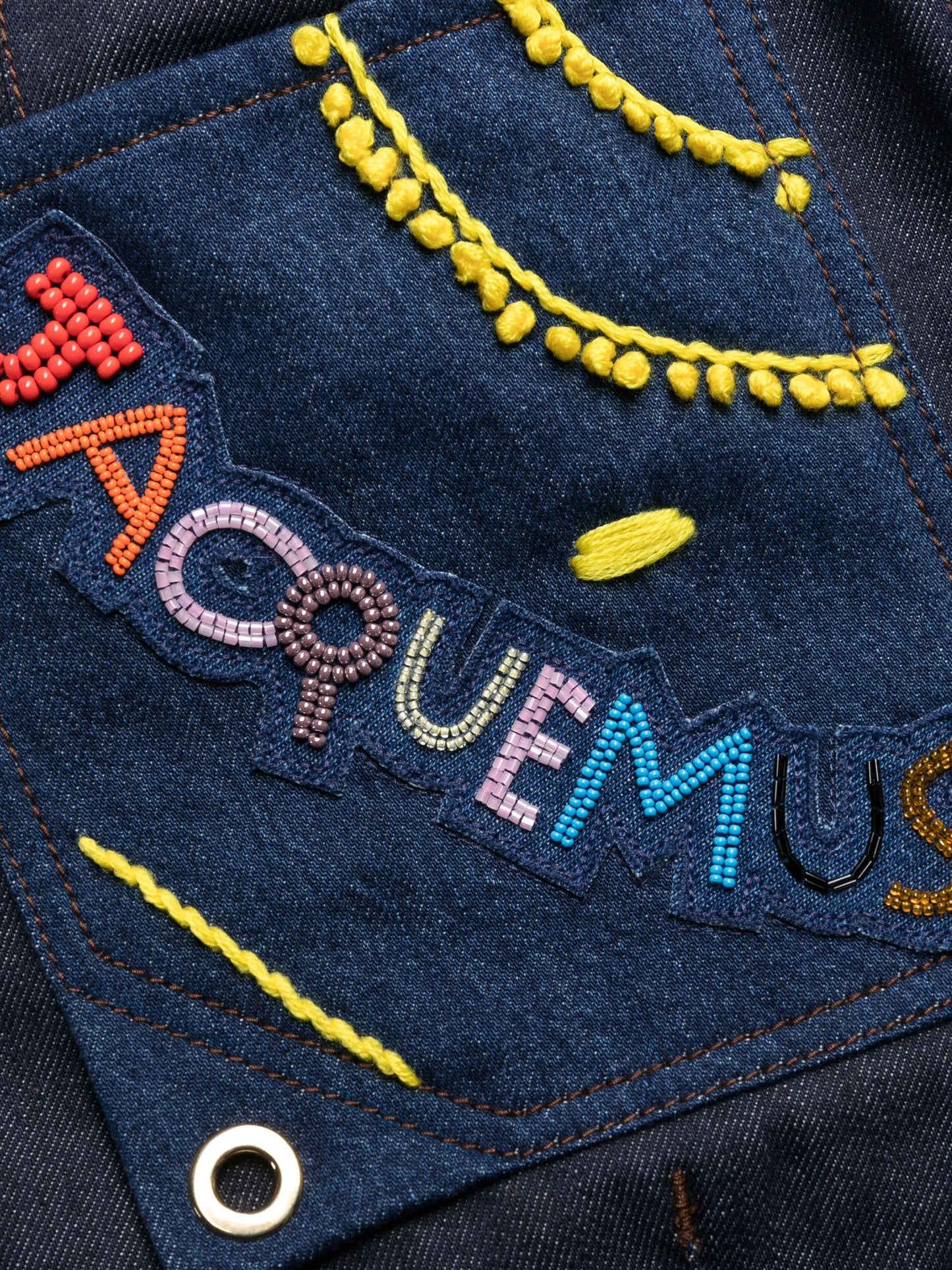logo-embroidered wide-leg jeans