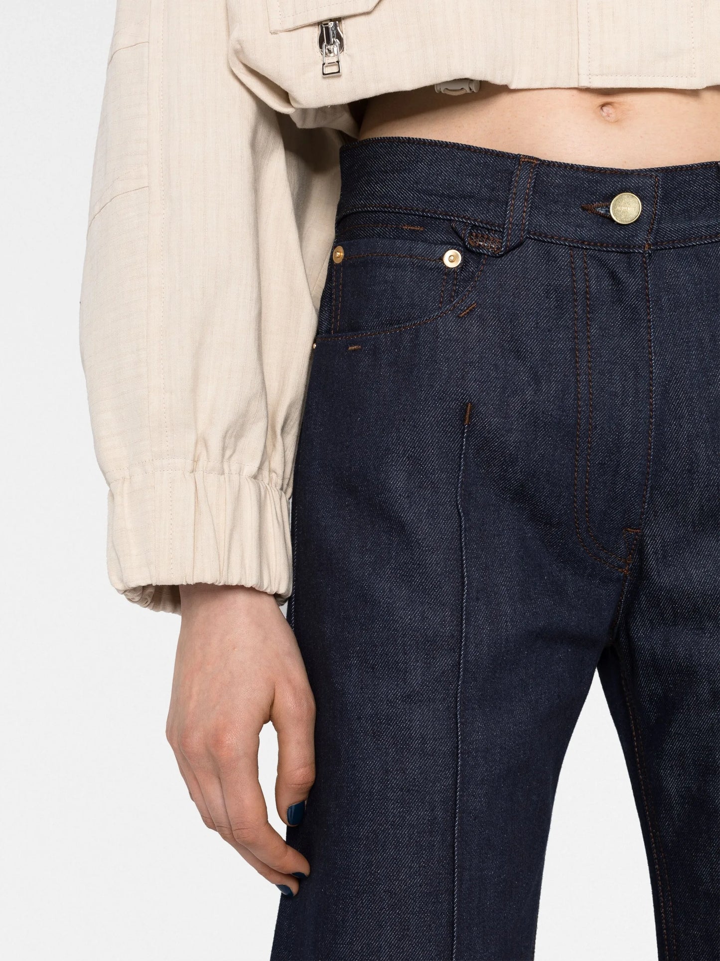 logo-embroidered wide-leg jeans