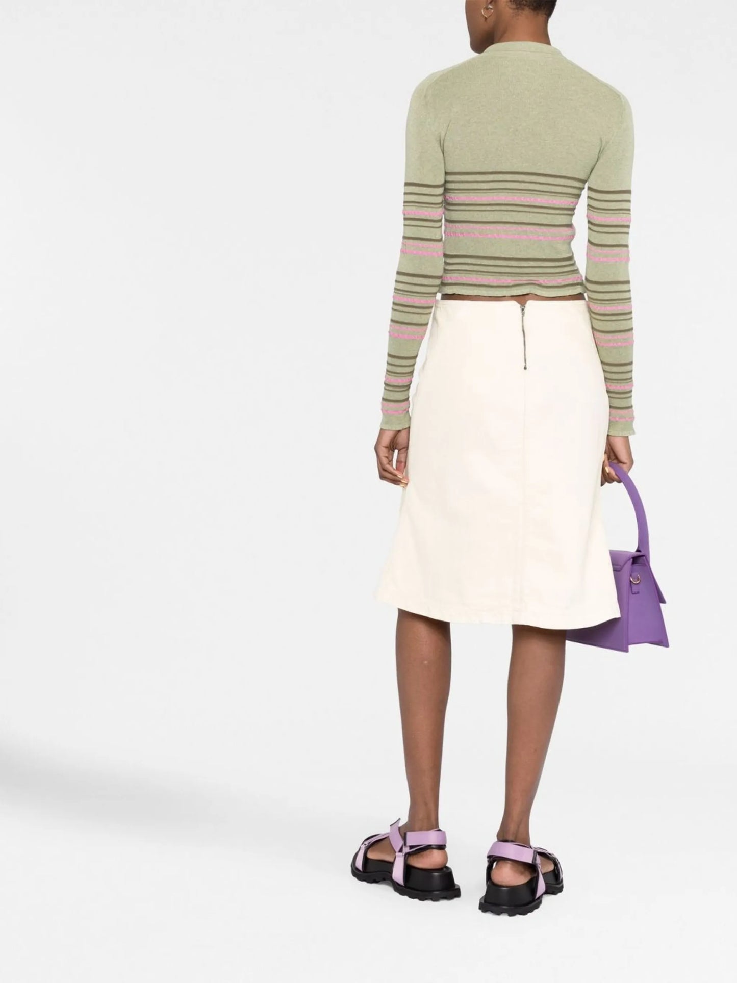striped knitted polo top