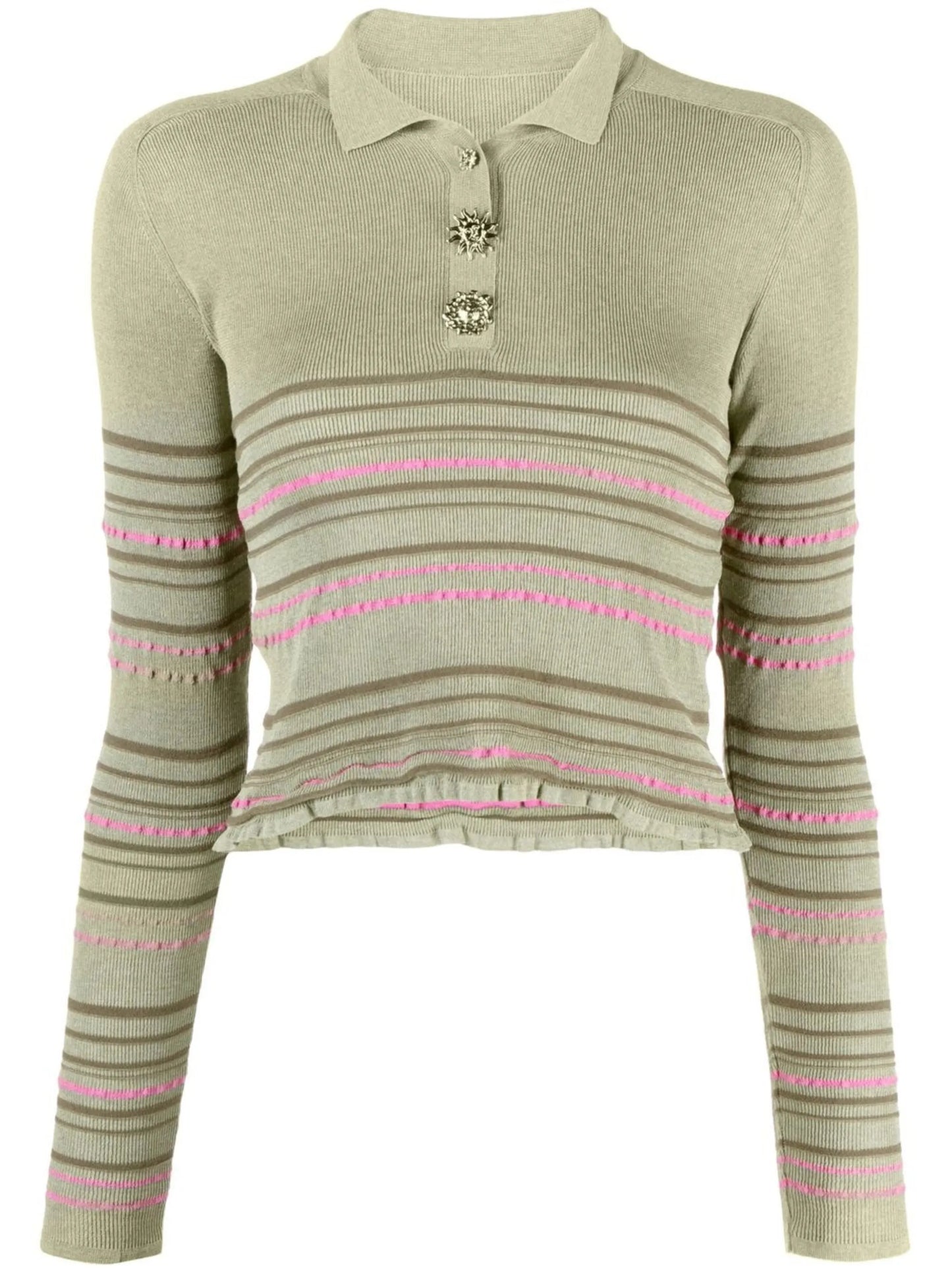 striped knitted polo top
