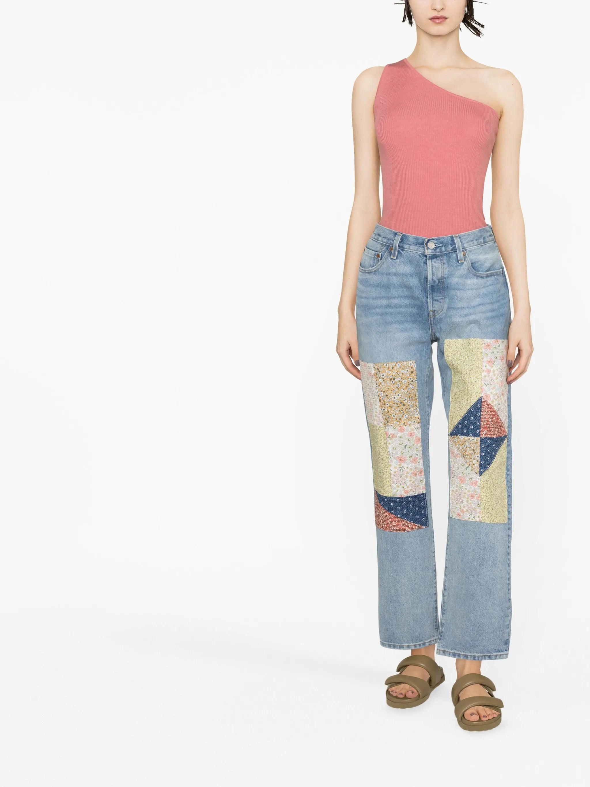 501 '90s patchwork straight-leg jeans