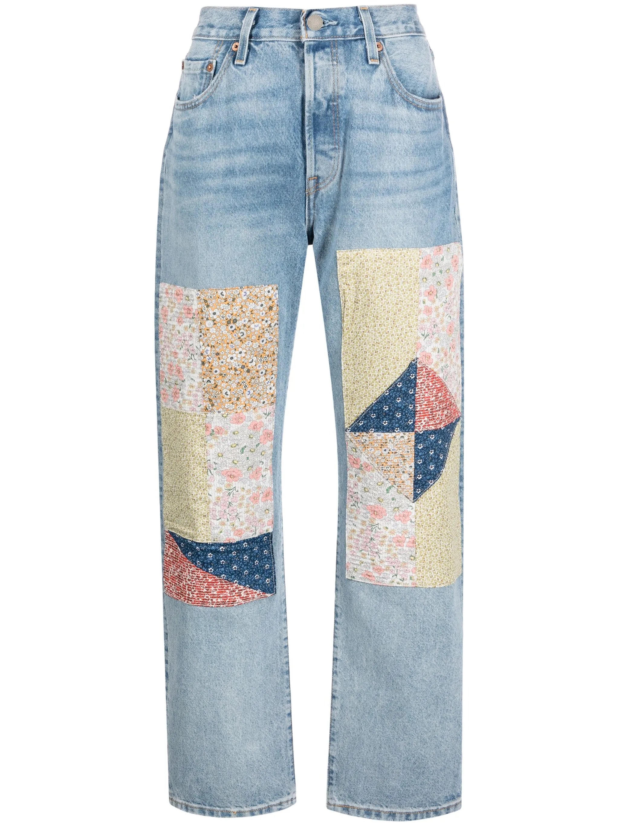501 '90s patchwork straight-leg jeans