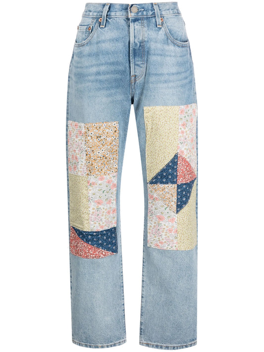 501 '90s patchwork straight-leg jeans