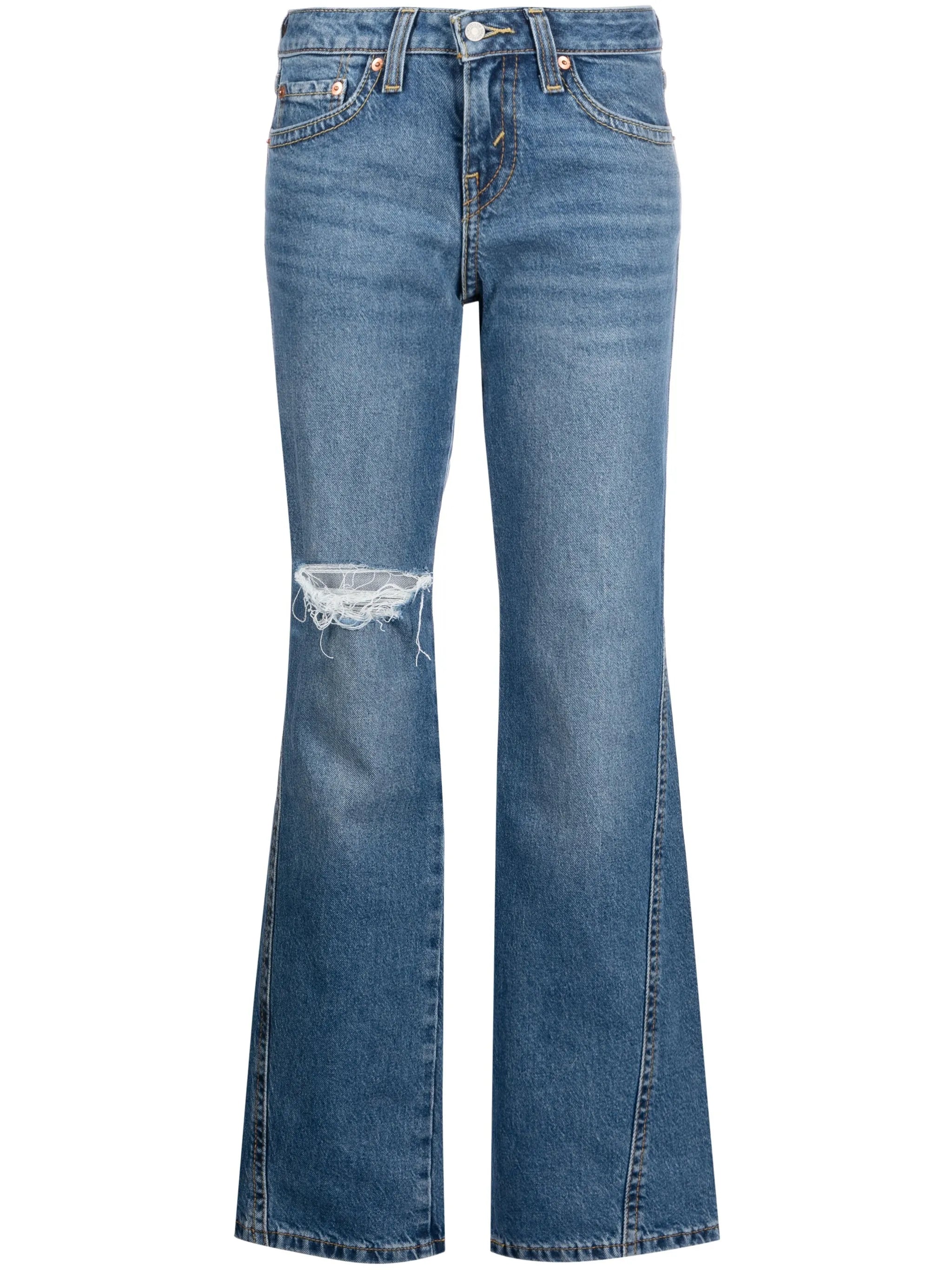 distressed-effect boyfriend jeans