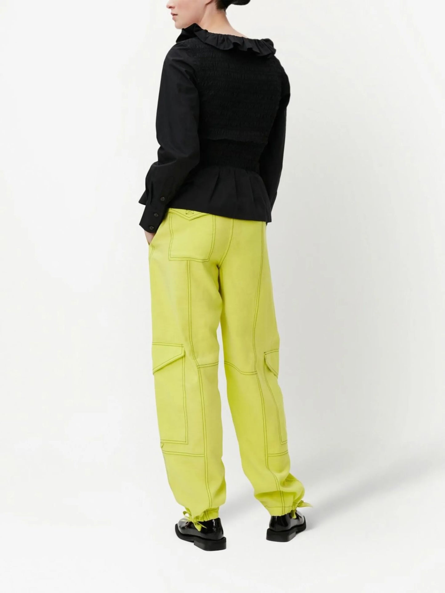 cotton poplin smock blouse