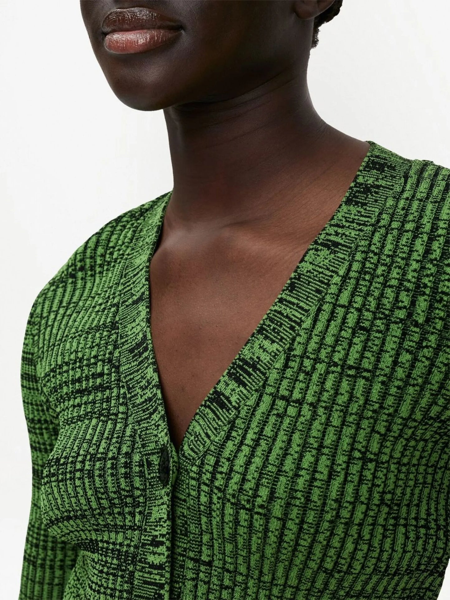 cropped melange knit cardigan