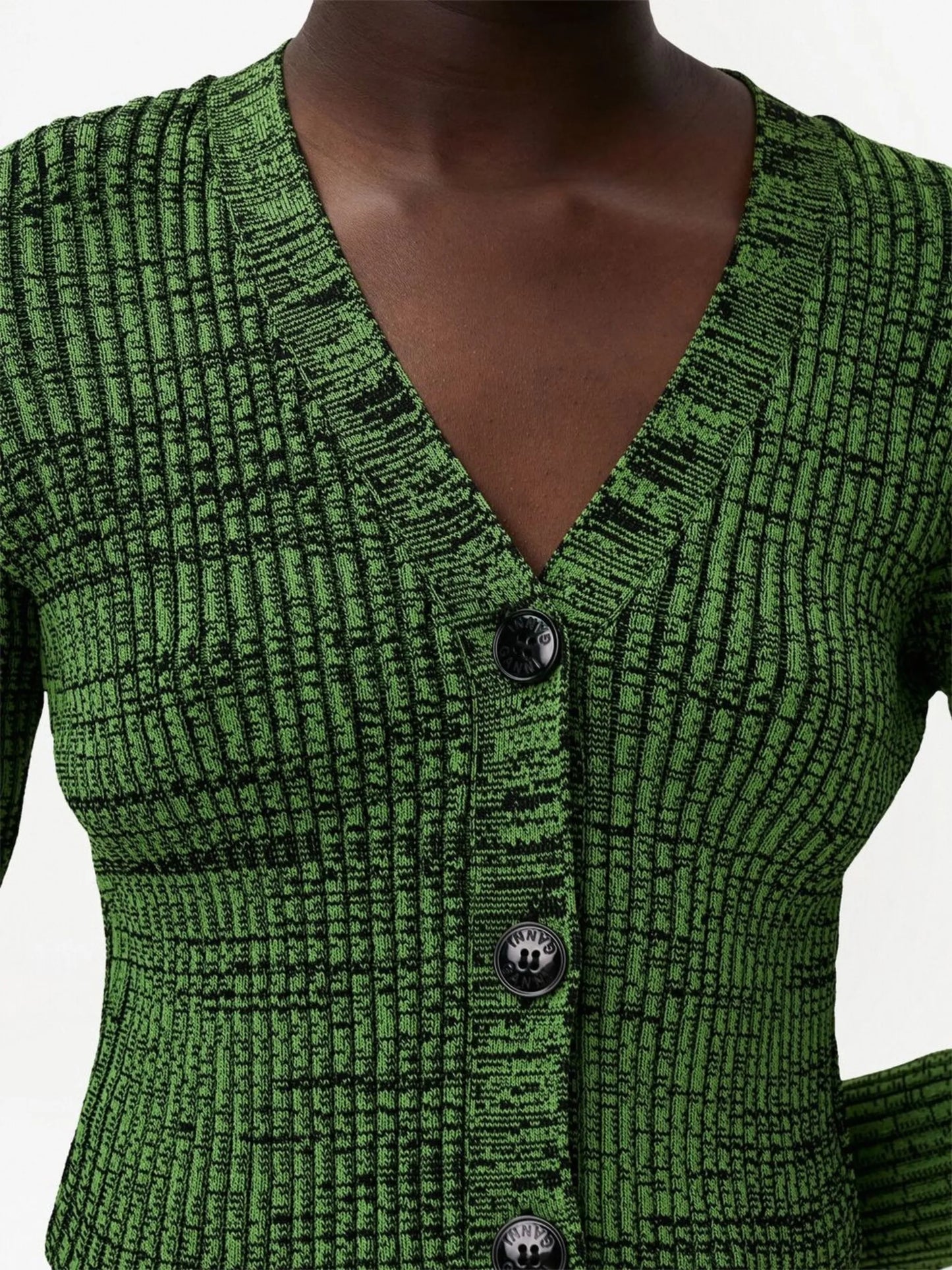 cropped melange knit cardigan