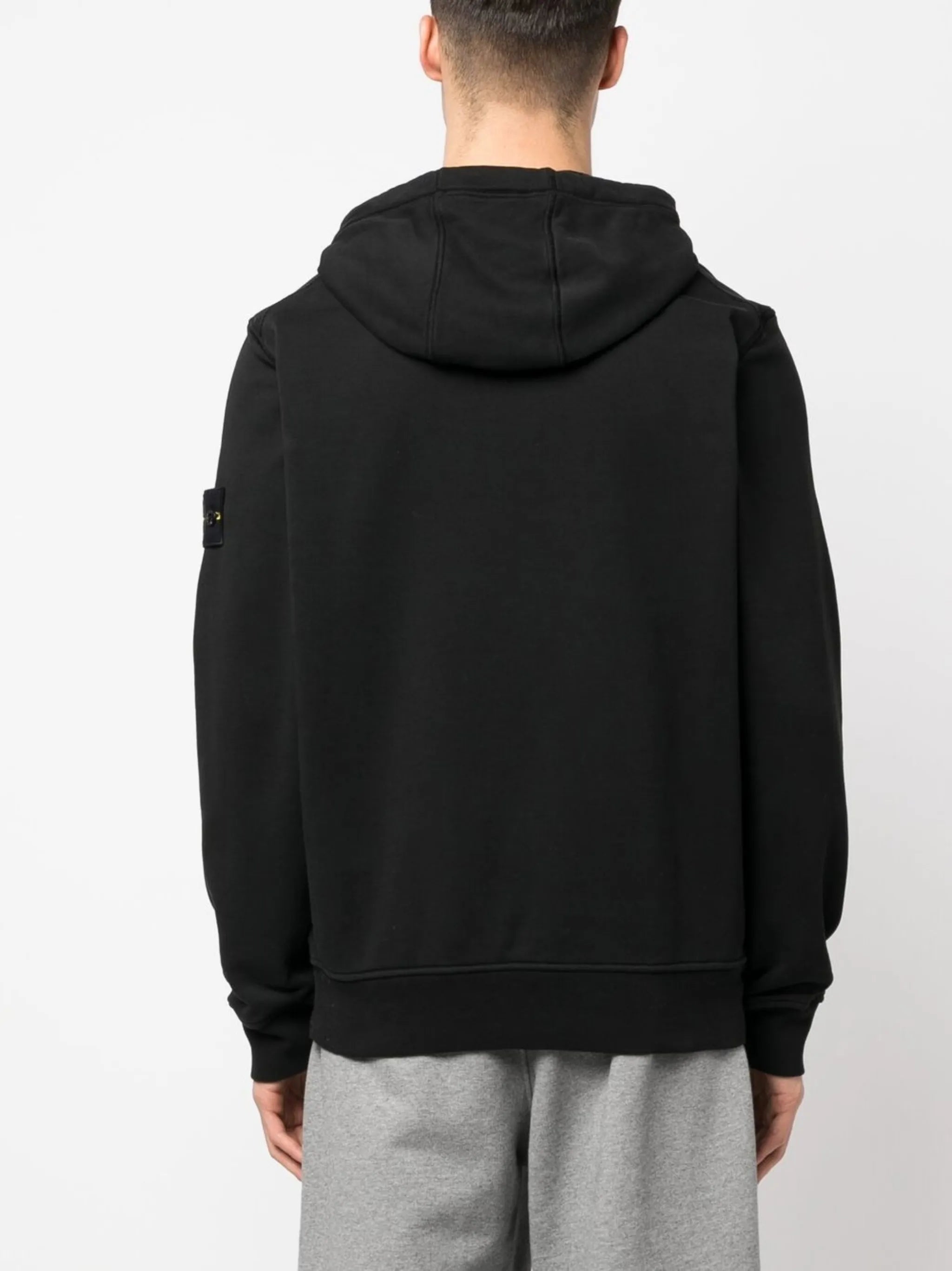 Compass-patch drawstring hoodie