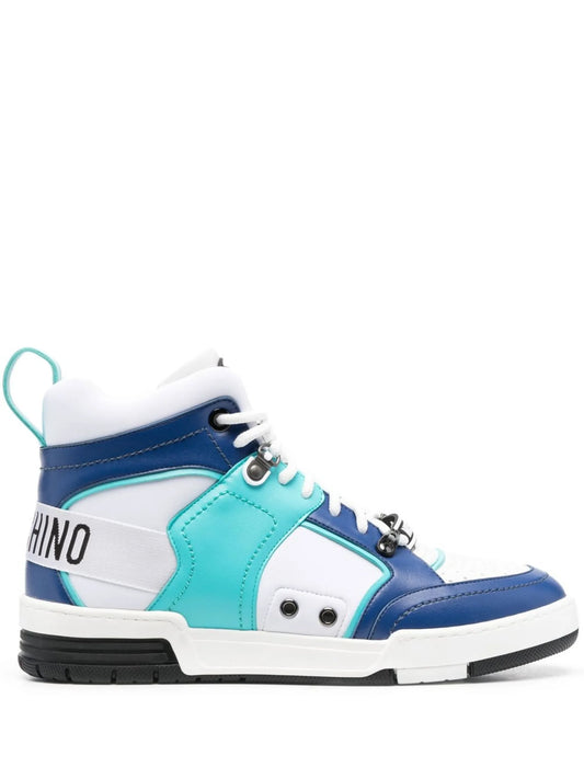 colour-block high-top sneakers