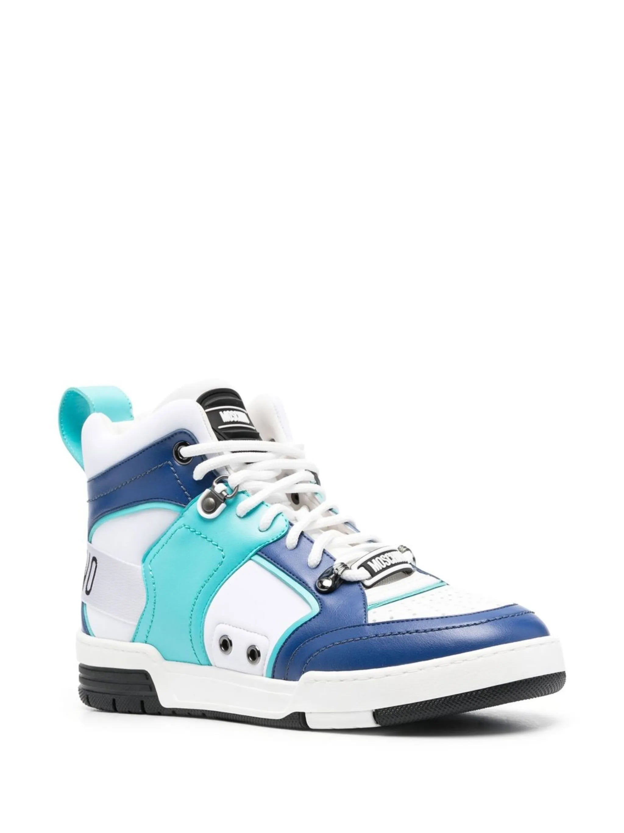 colour-block high-top sneakers