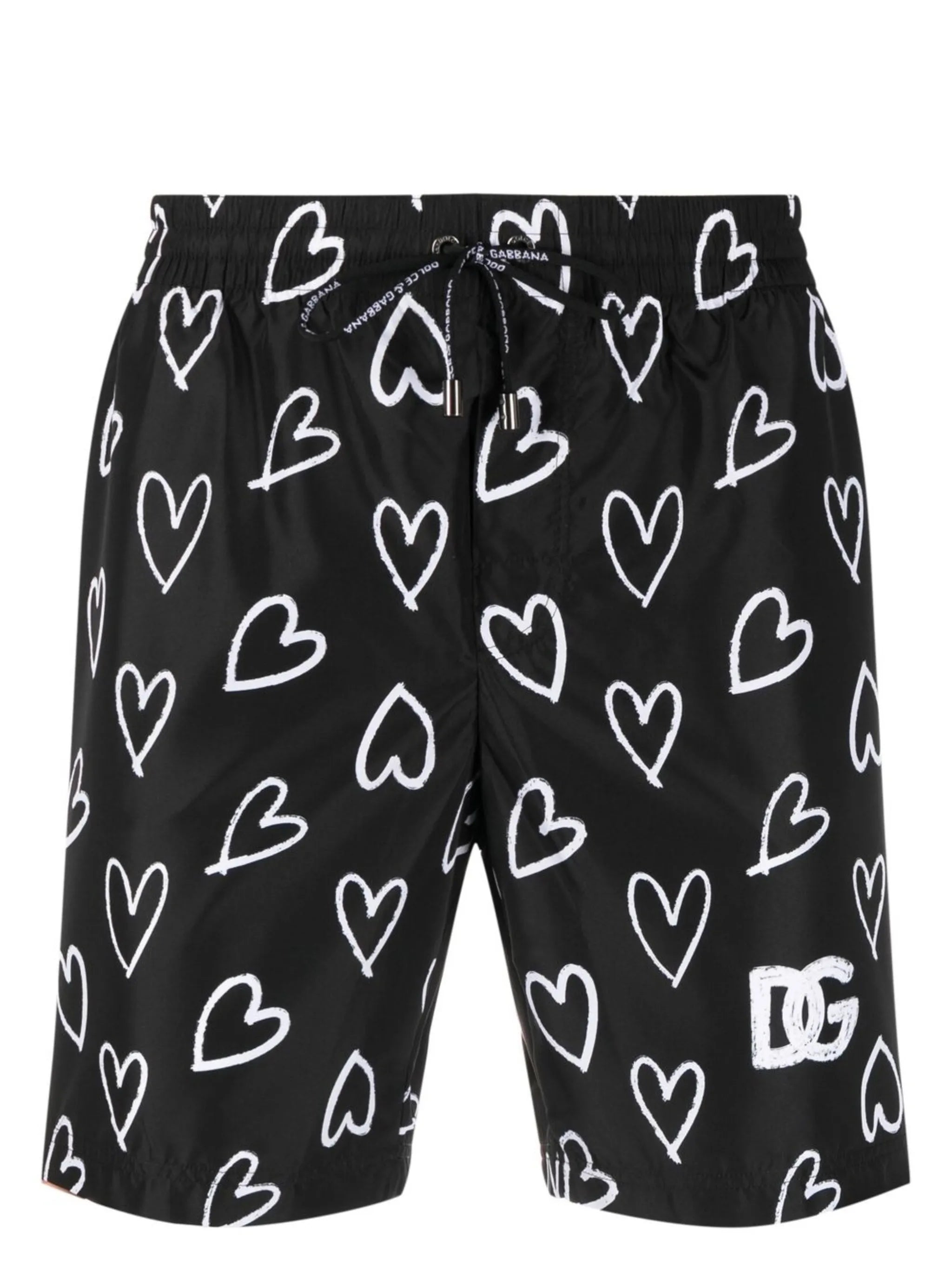 heart-print swim shorts