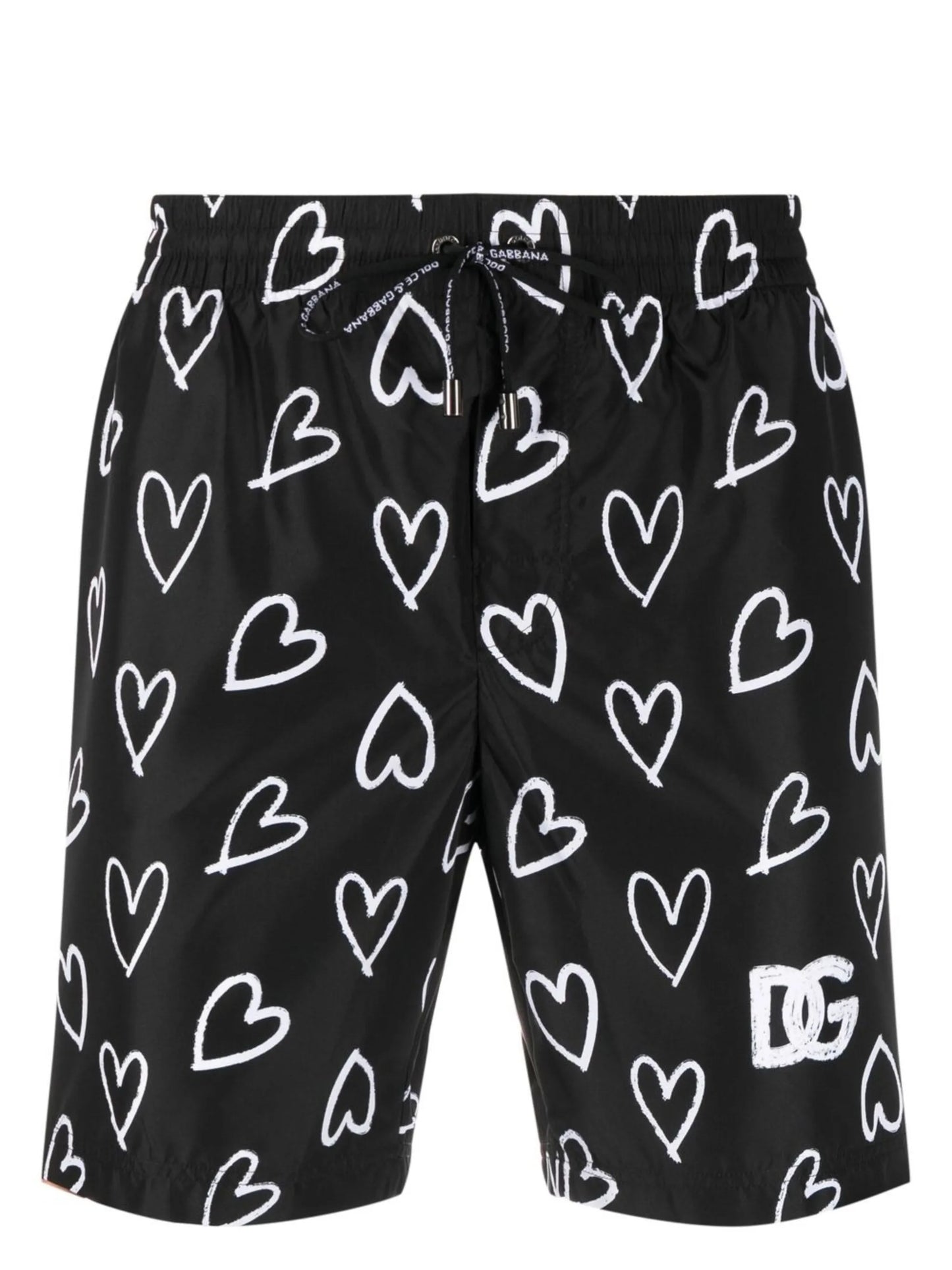 heart-print swim shorts
