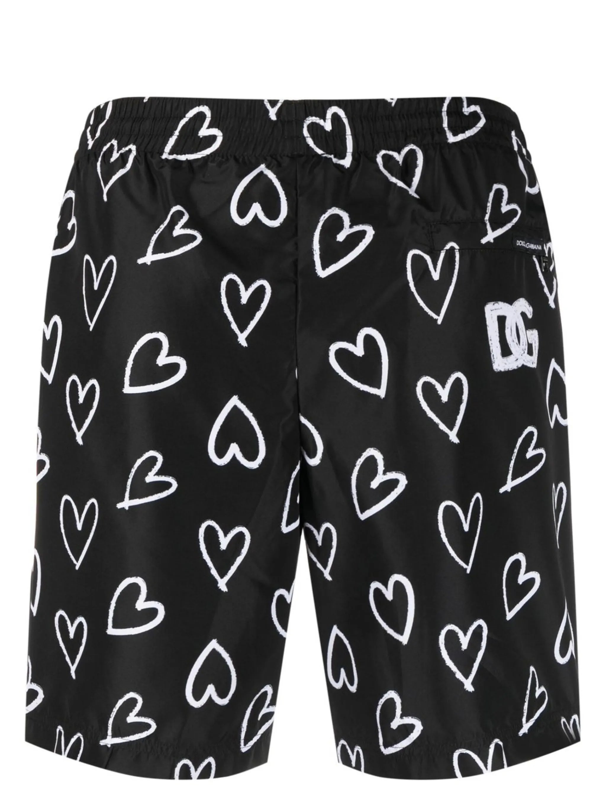heart-print swim shorts