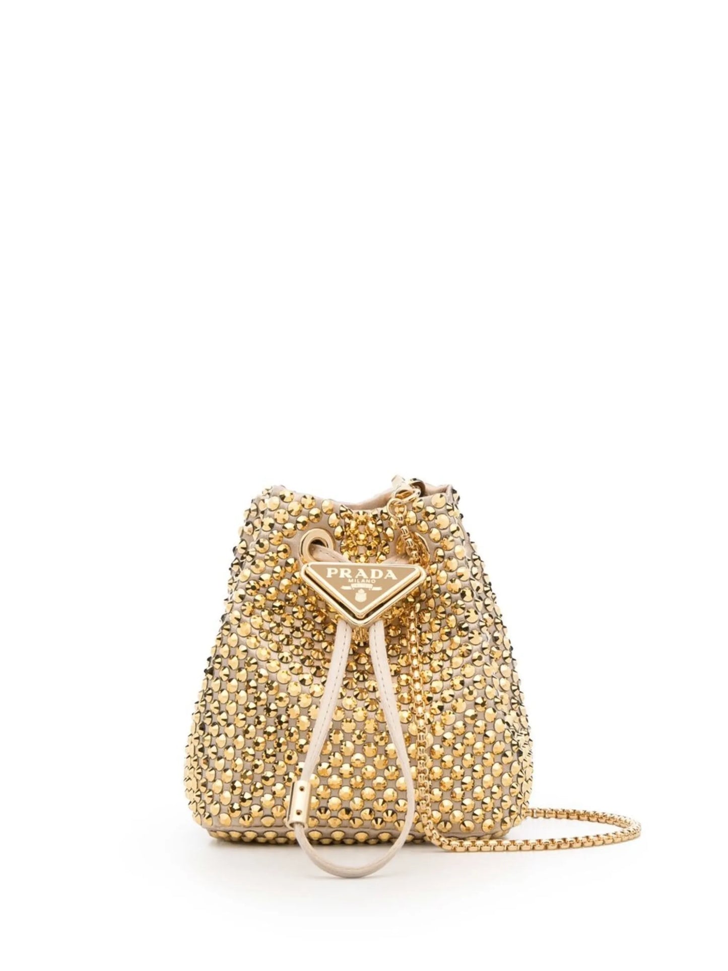 stud-embellished logo-plaque mini bag