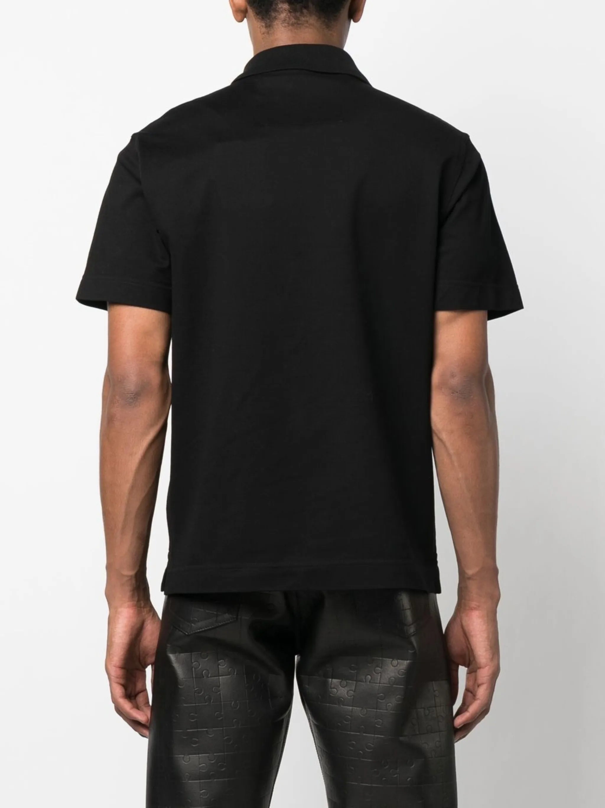 half-zip cotton polo top