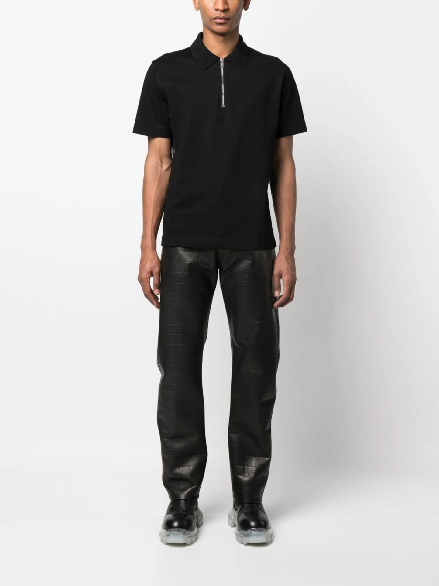 half-zip cotton polo top