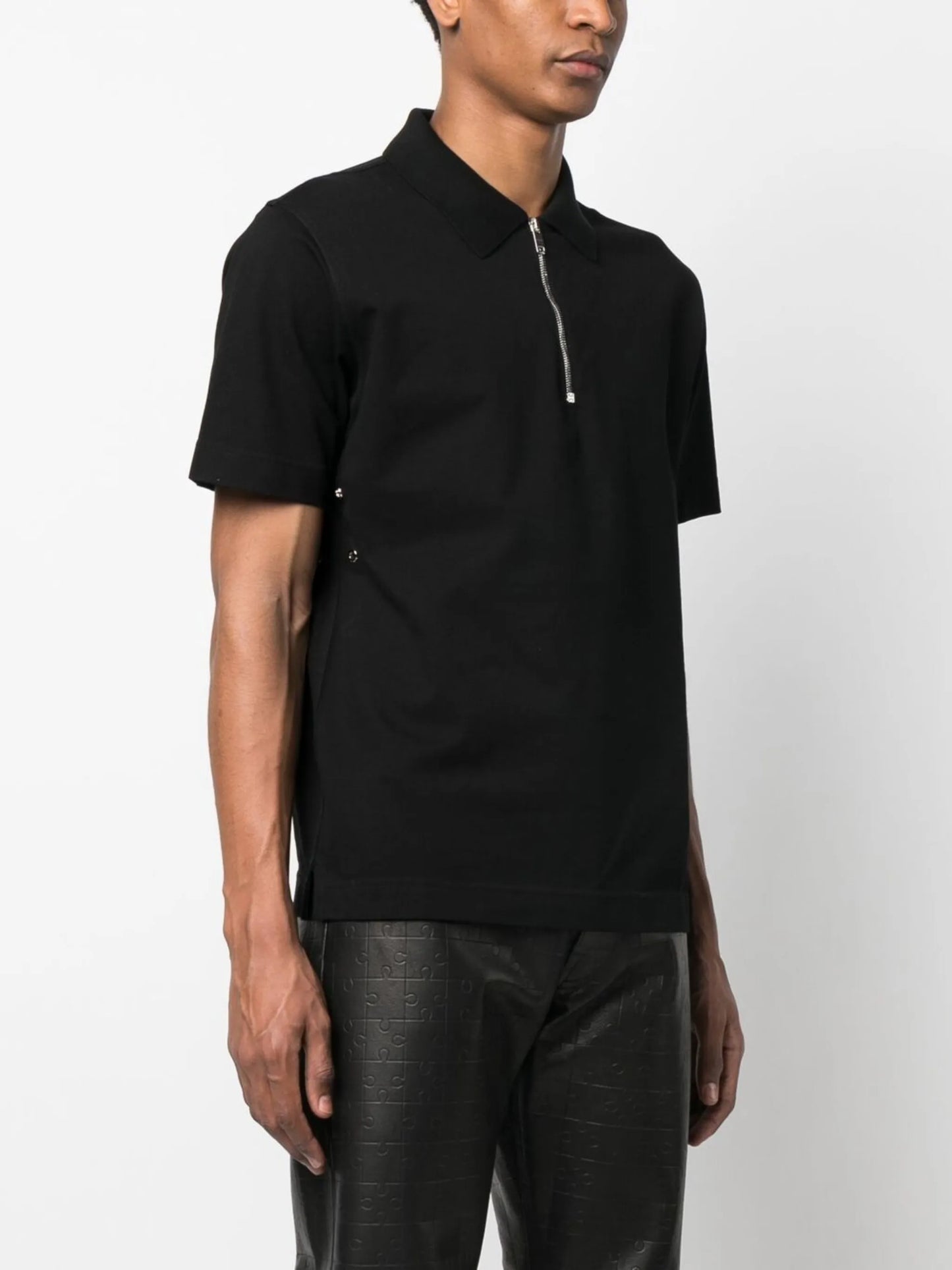 half-zip cotton polo top