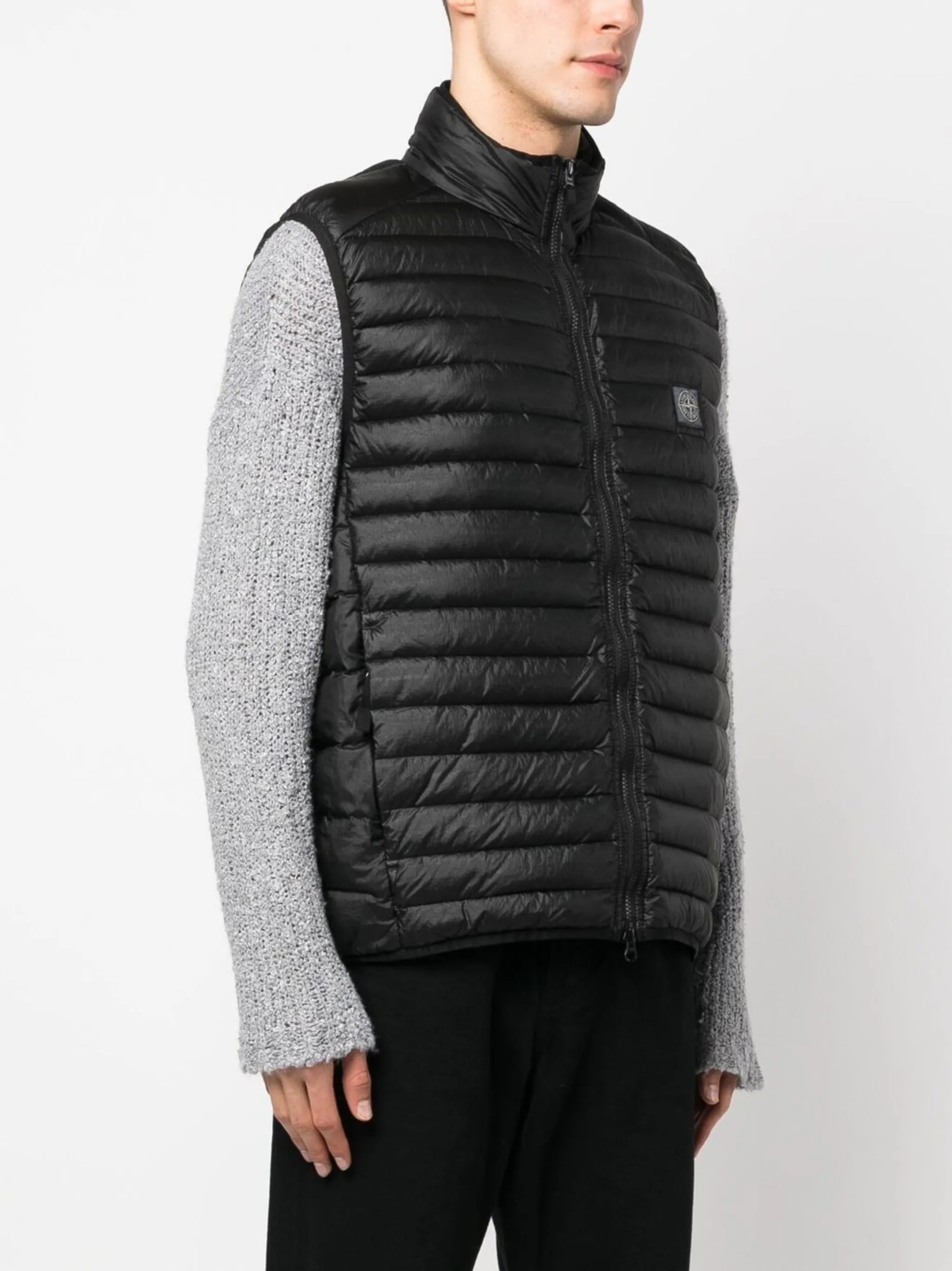 logo patch padded gilet