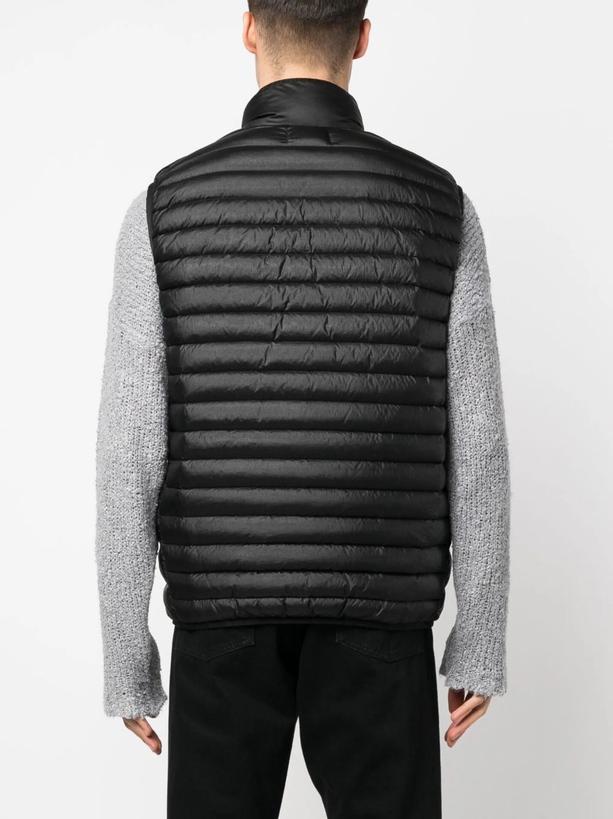 logo patch padded gilet