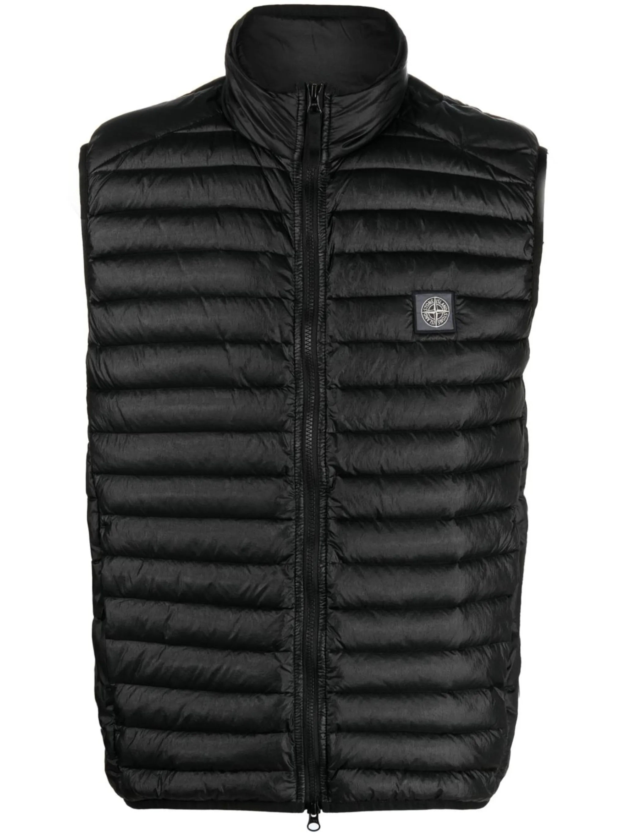 logo patch padded gilet