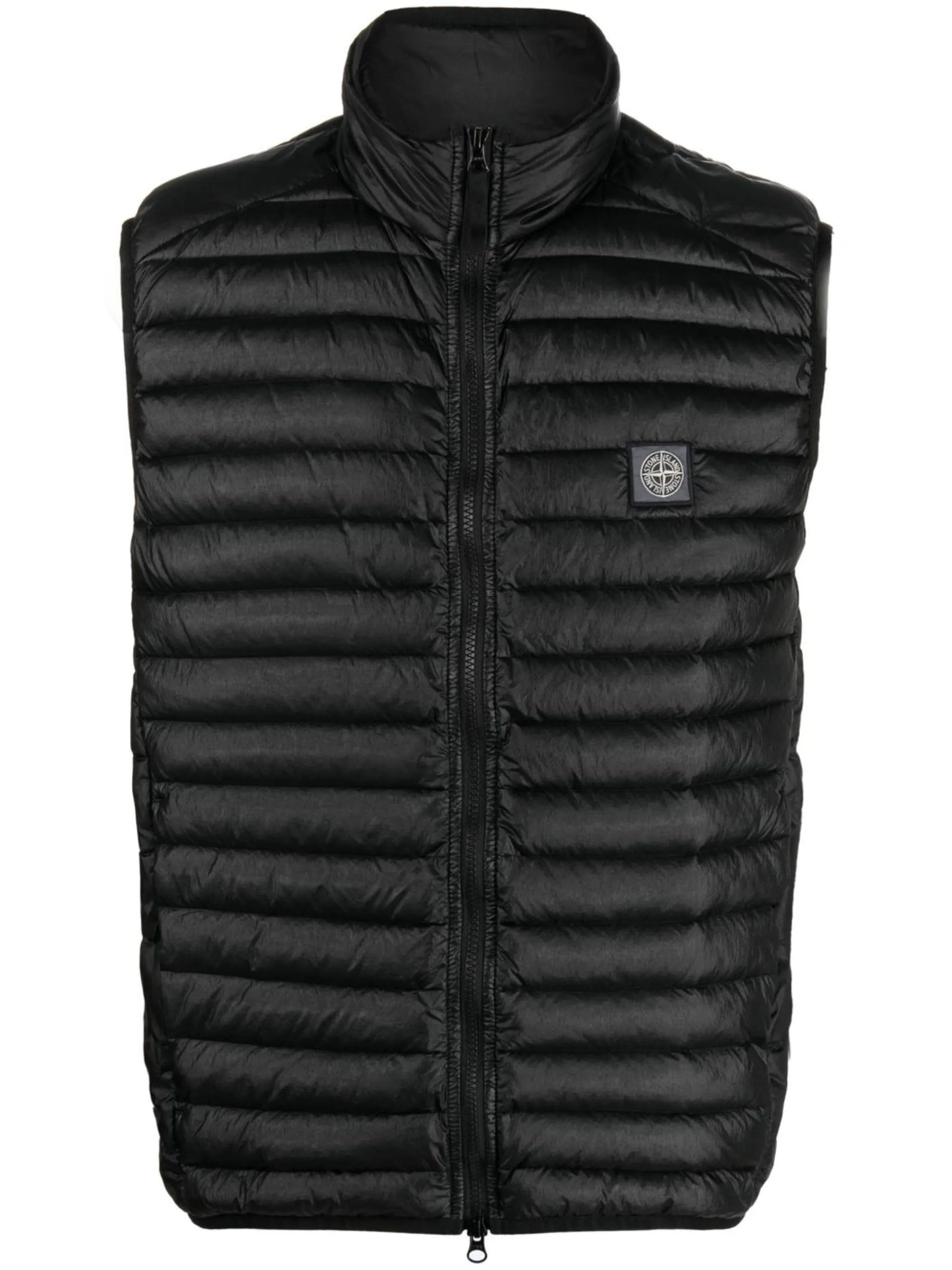 logo patch padded gilet