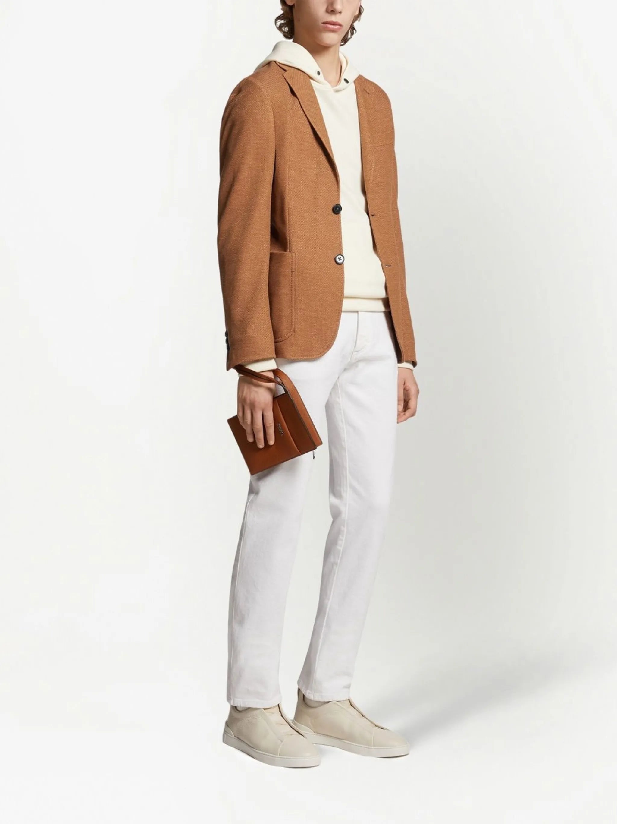 fine-knit cotton-cashmere hoodie