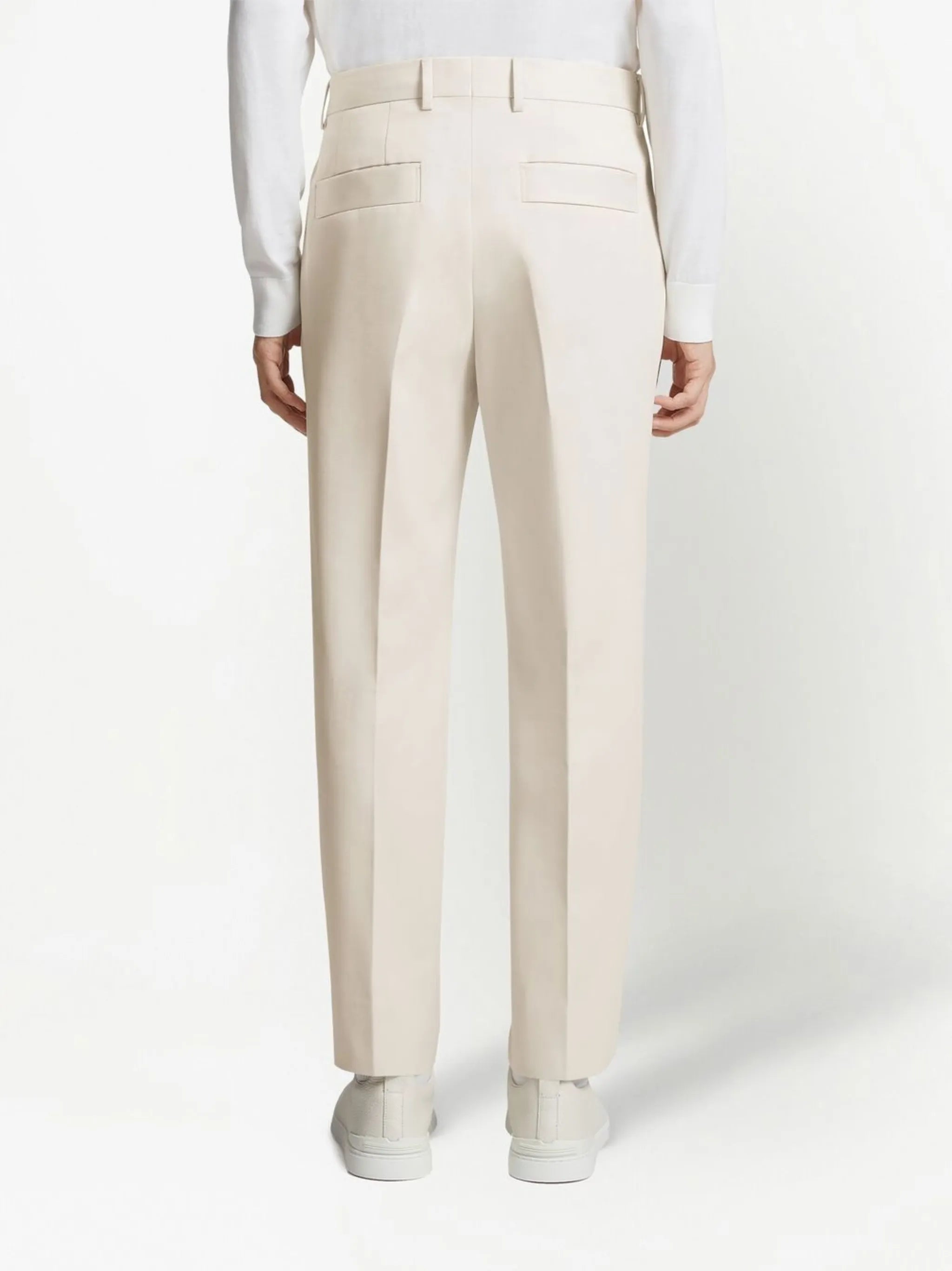 Double Pleat cotton-wool trousers