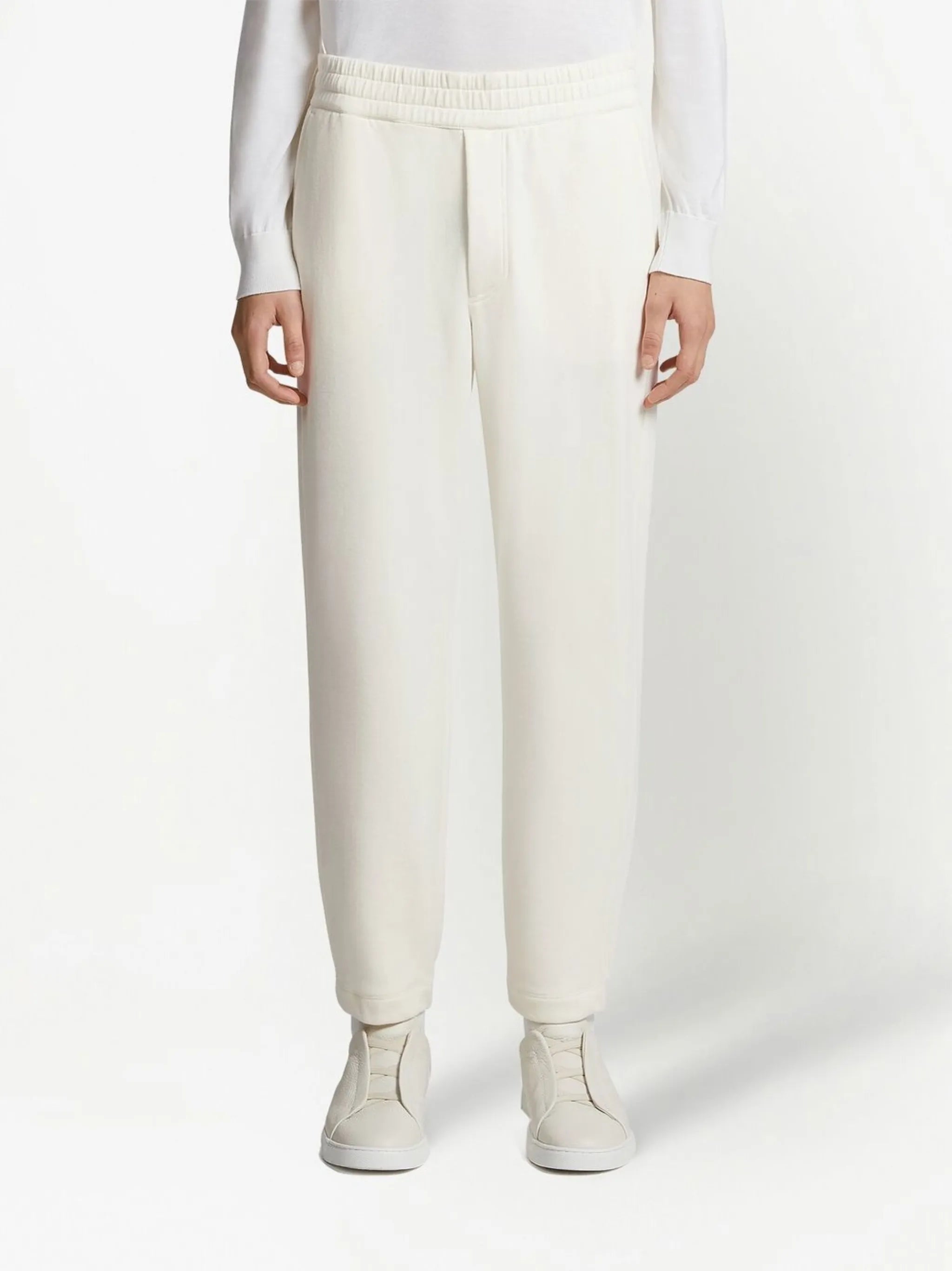 cotton-cashmere track pants