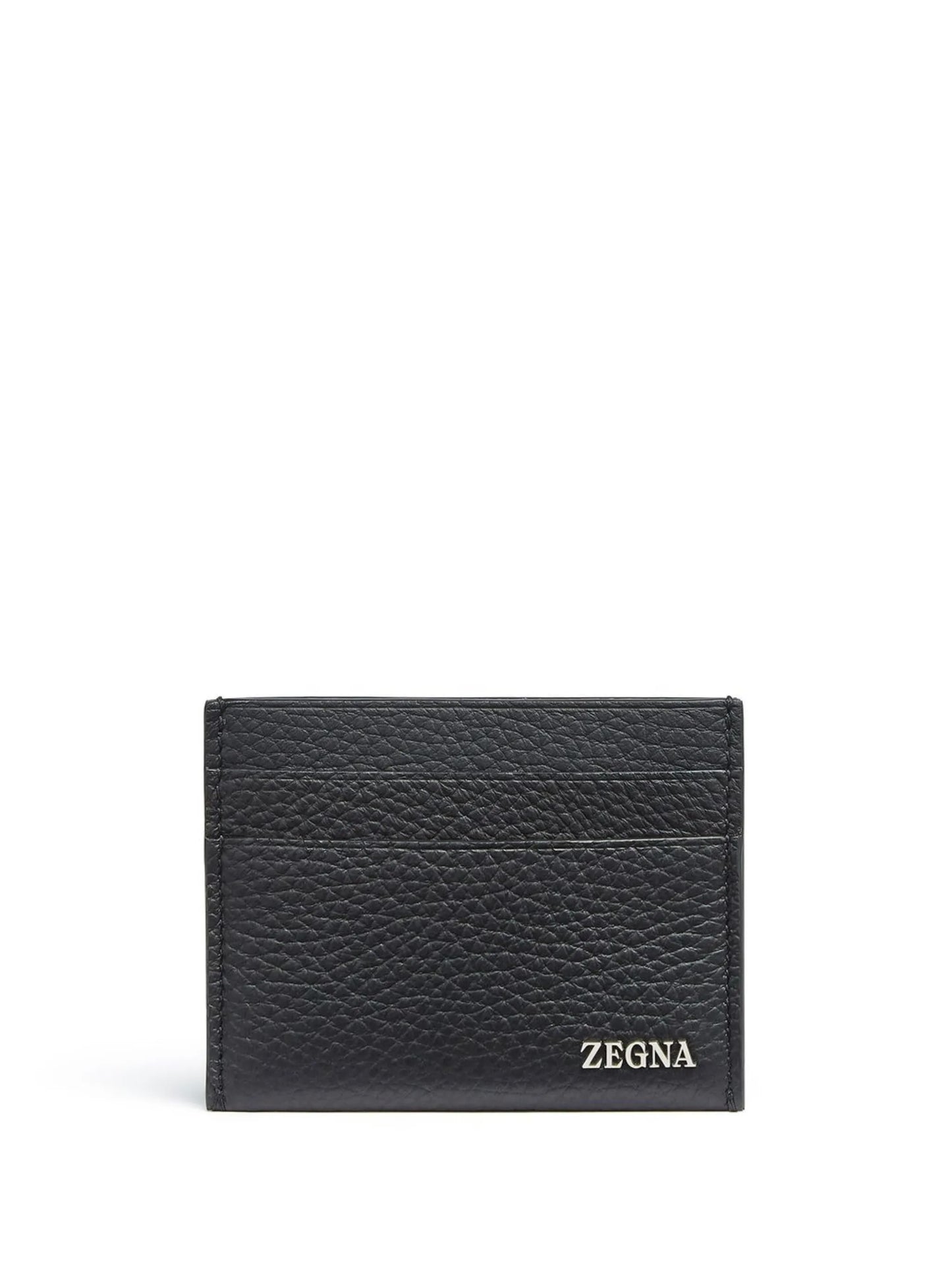 logo-plaque leather card holder
