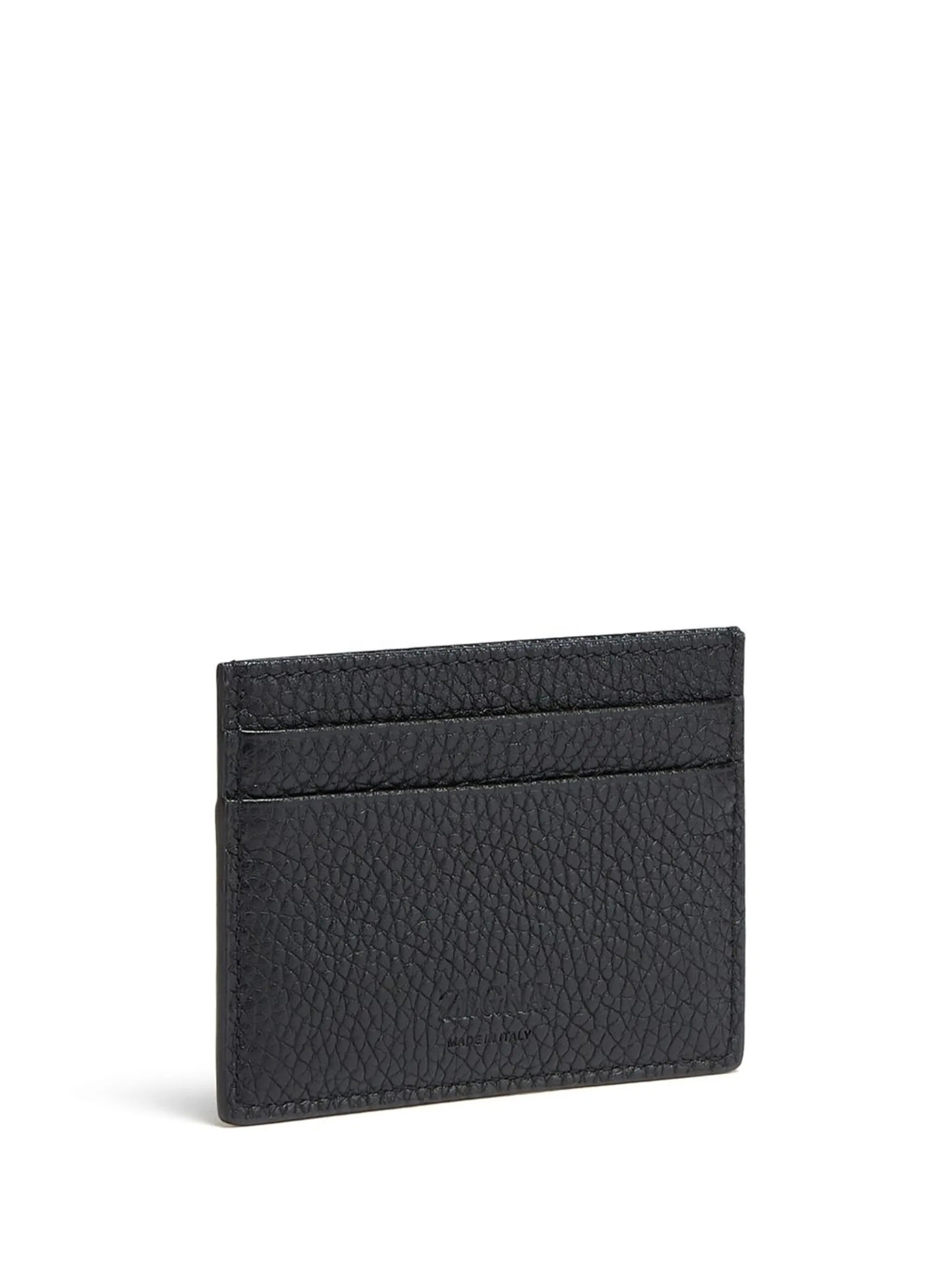 logo-plaque leather card holder
